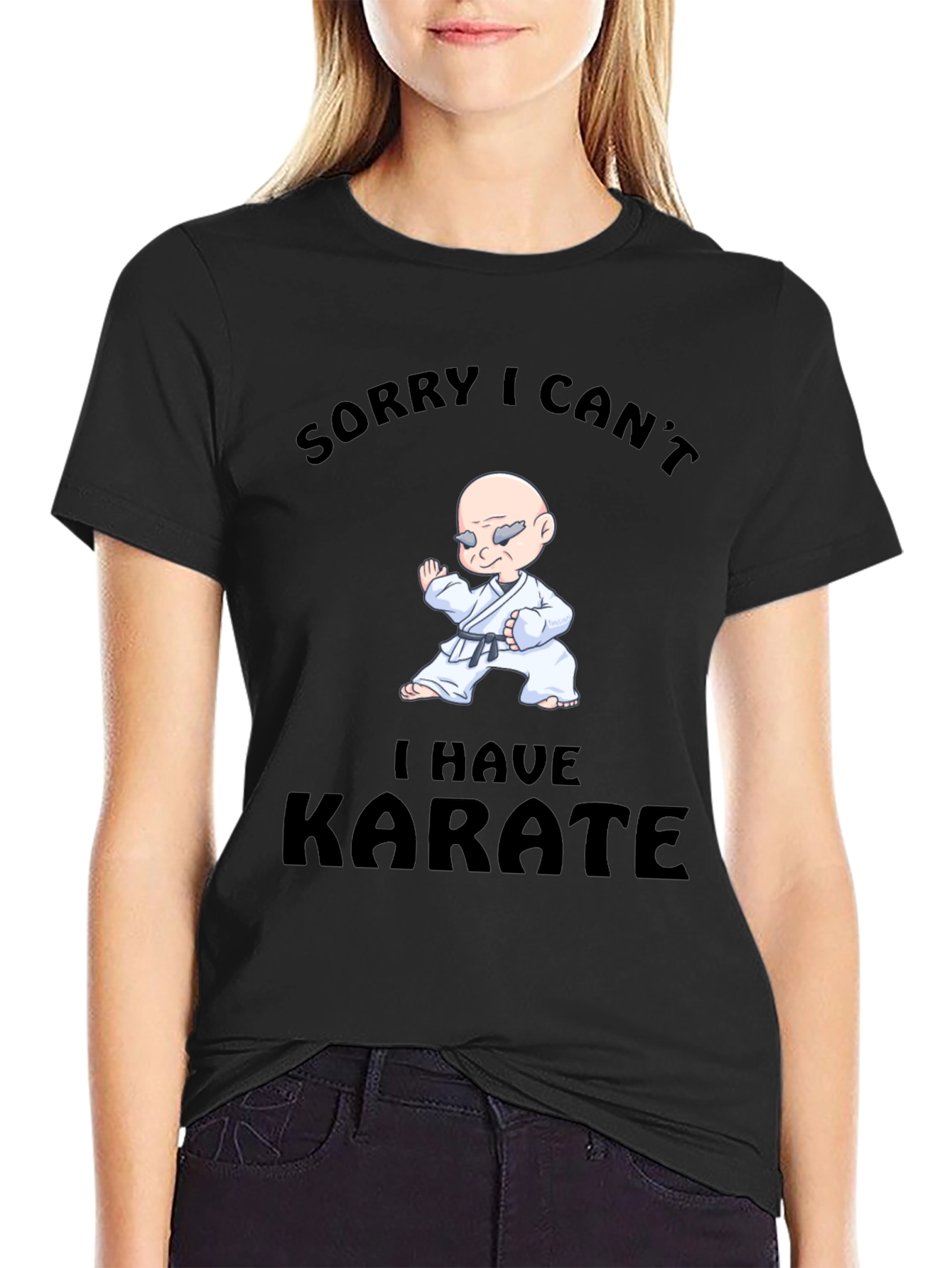 Black Funny Karate T-Shirt - Sorry I Can't view 2