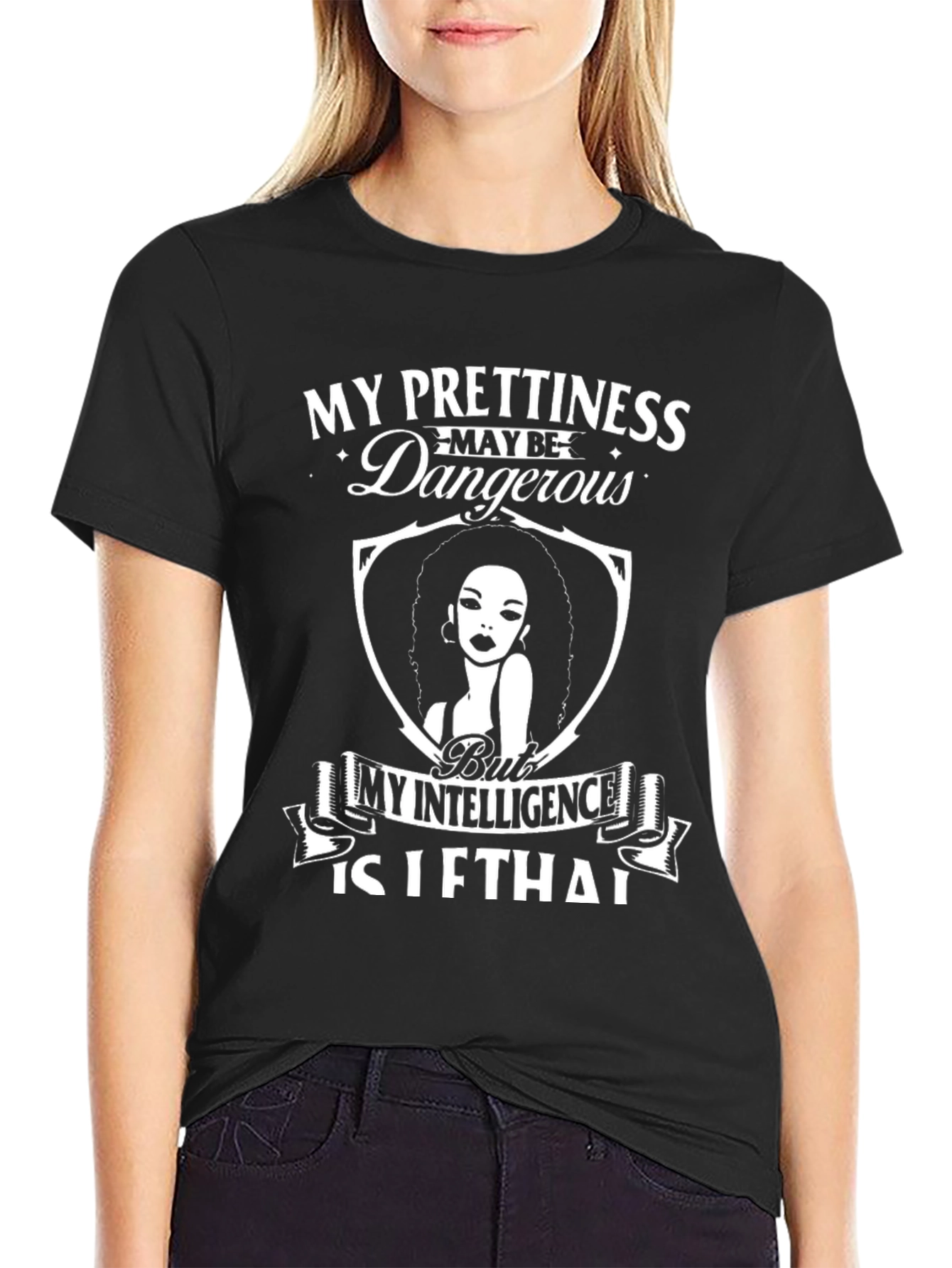 Black My Prettiness May Be Dangerous Graphic Tee view 2