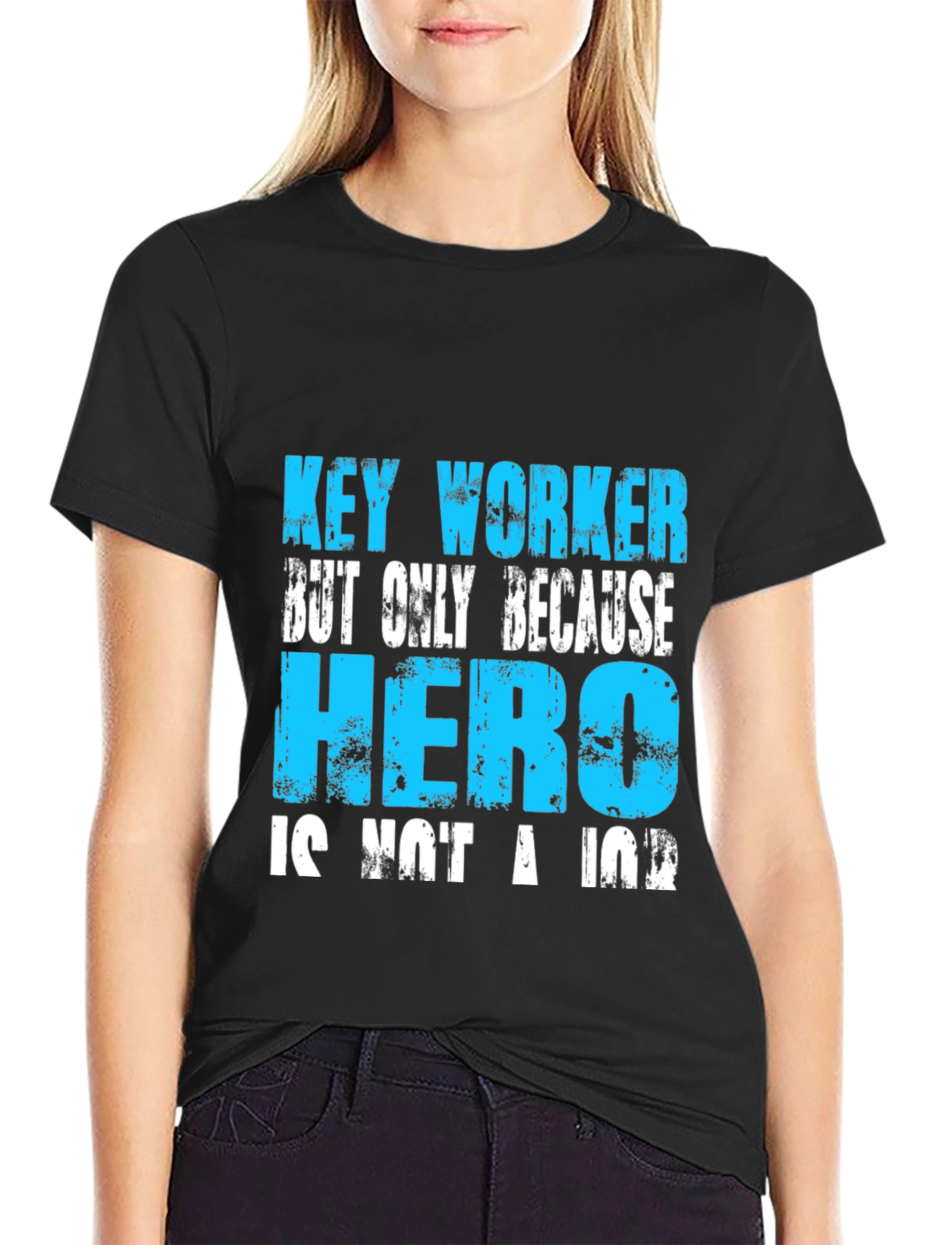 Black Key Worker Hero Graphic Tee - Essential Worker T-Shirt view 2