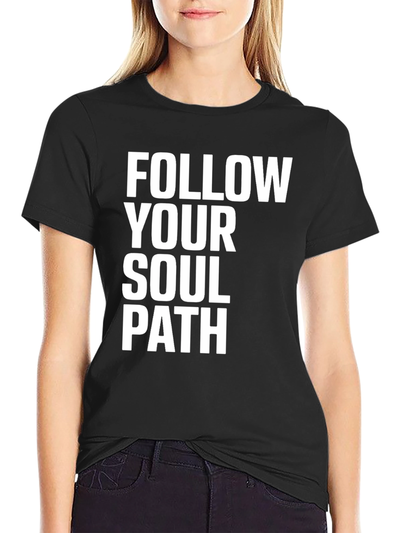 Black Follow Your Soul Path Black T-Shirt view 2