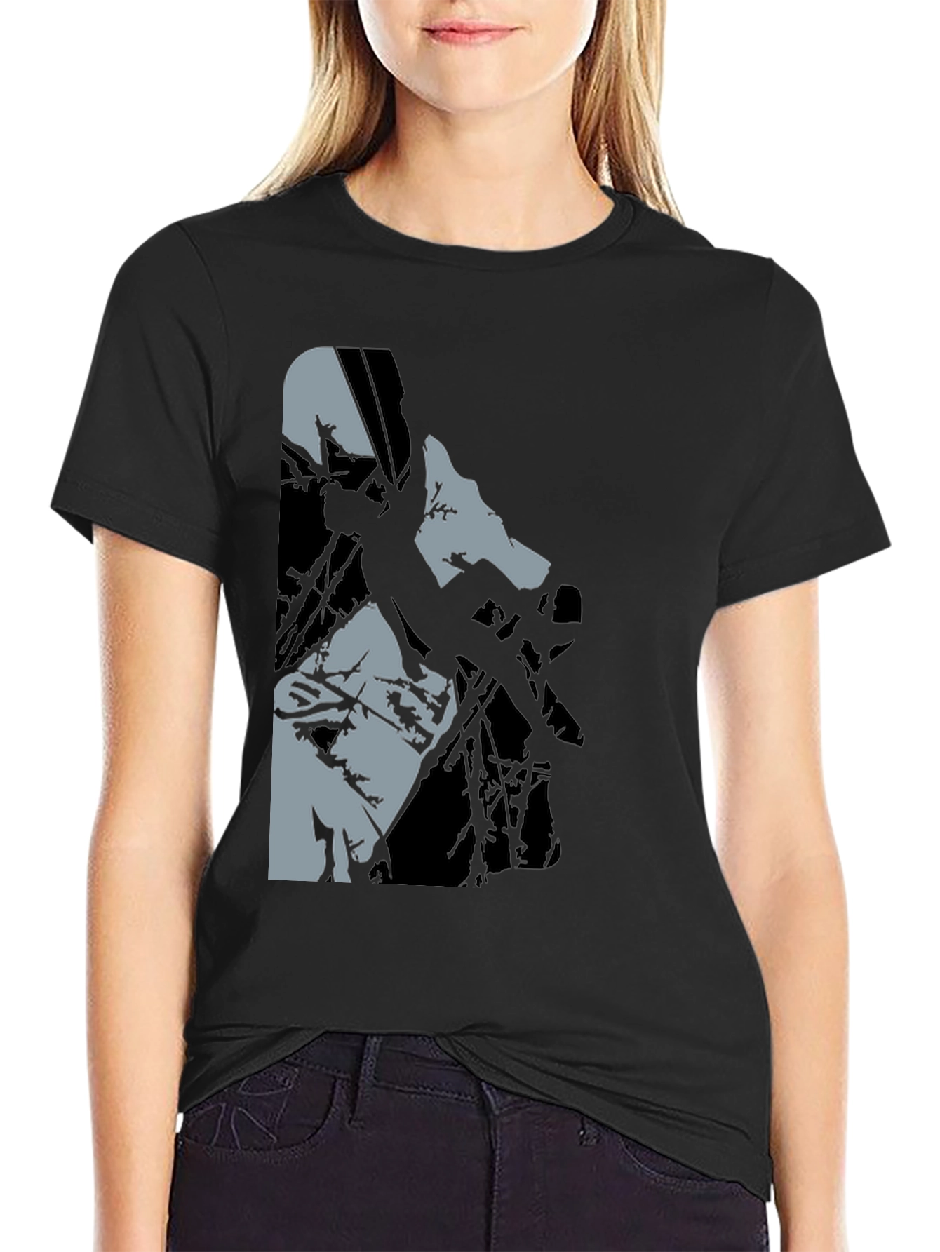 Black Black Graphic Tee: Climbing Silhouette view 2