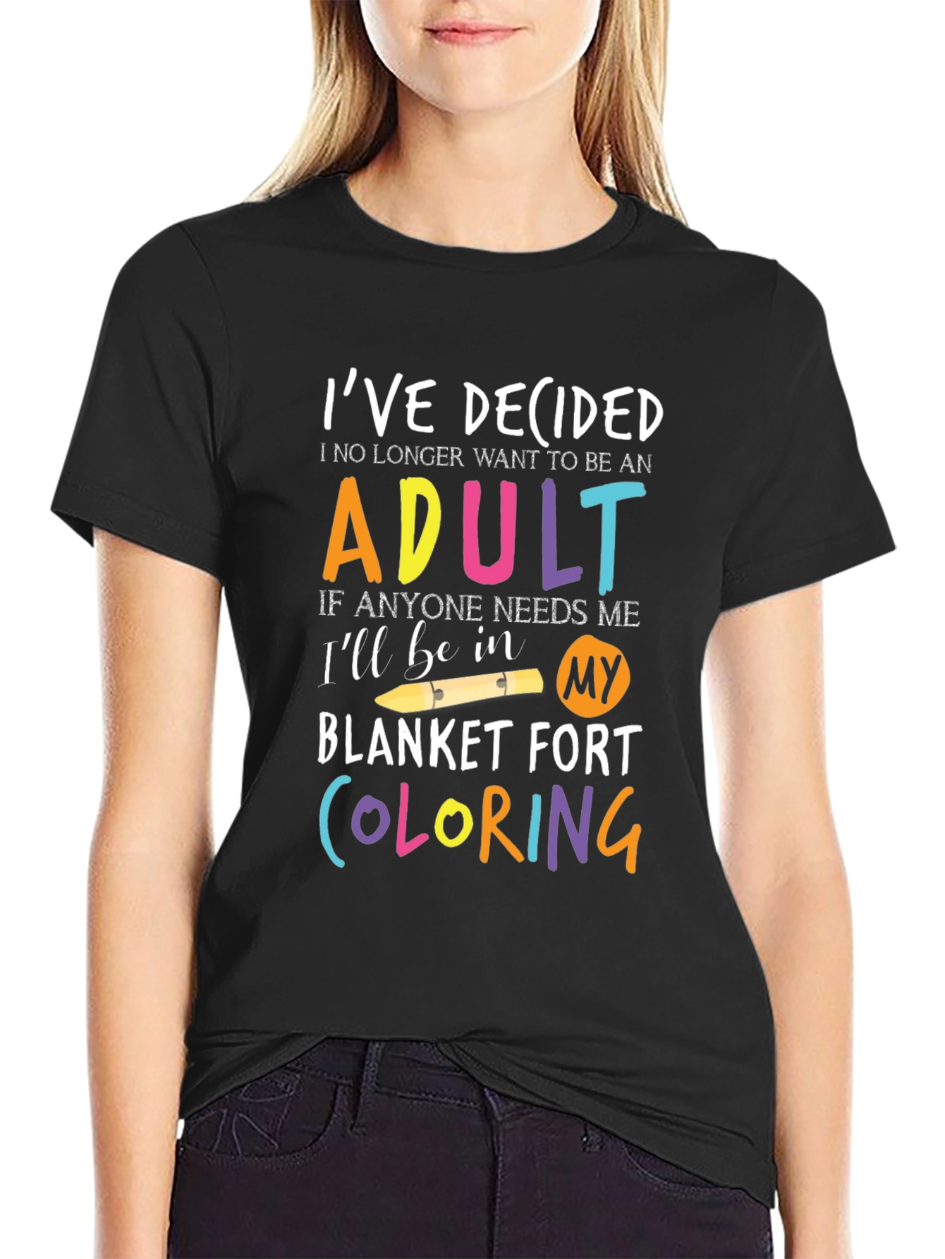 Black Funny Adulting T-Shirt view 2
