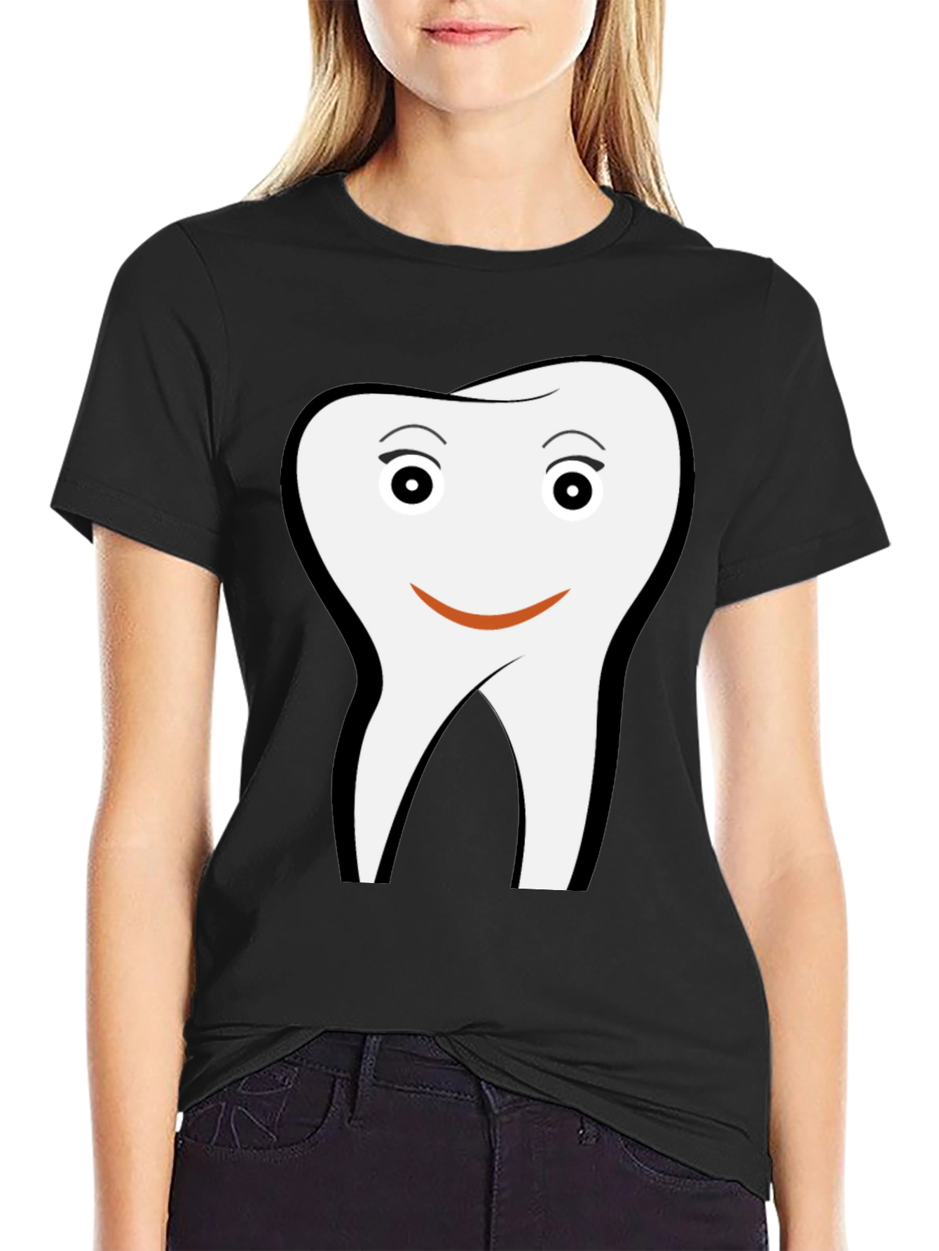 Black Funny Tooth Graphic Black T-Shirt view 2