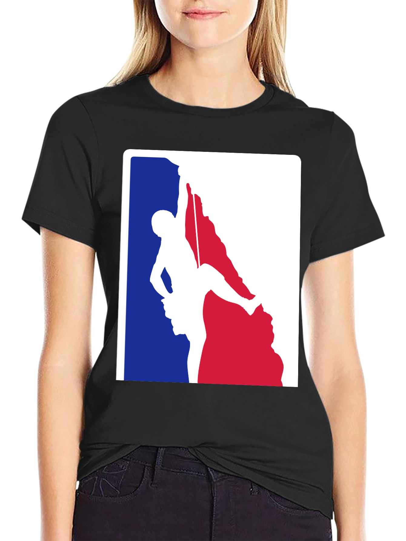 Black Climbing Graphic T-Shirt - Black Cotton Blend view 2