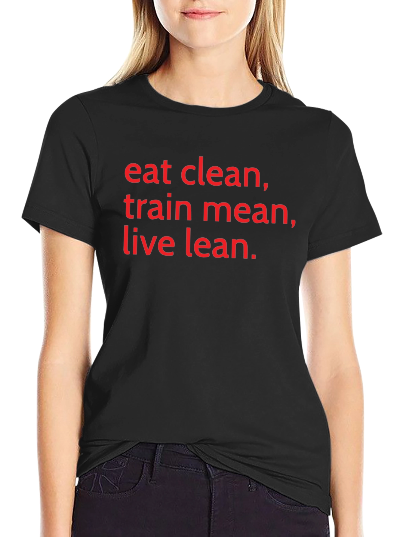 Black Eat Clean Train Mean Live Lean Black Tee view 2