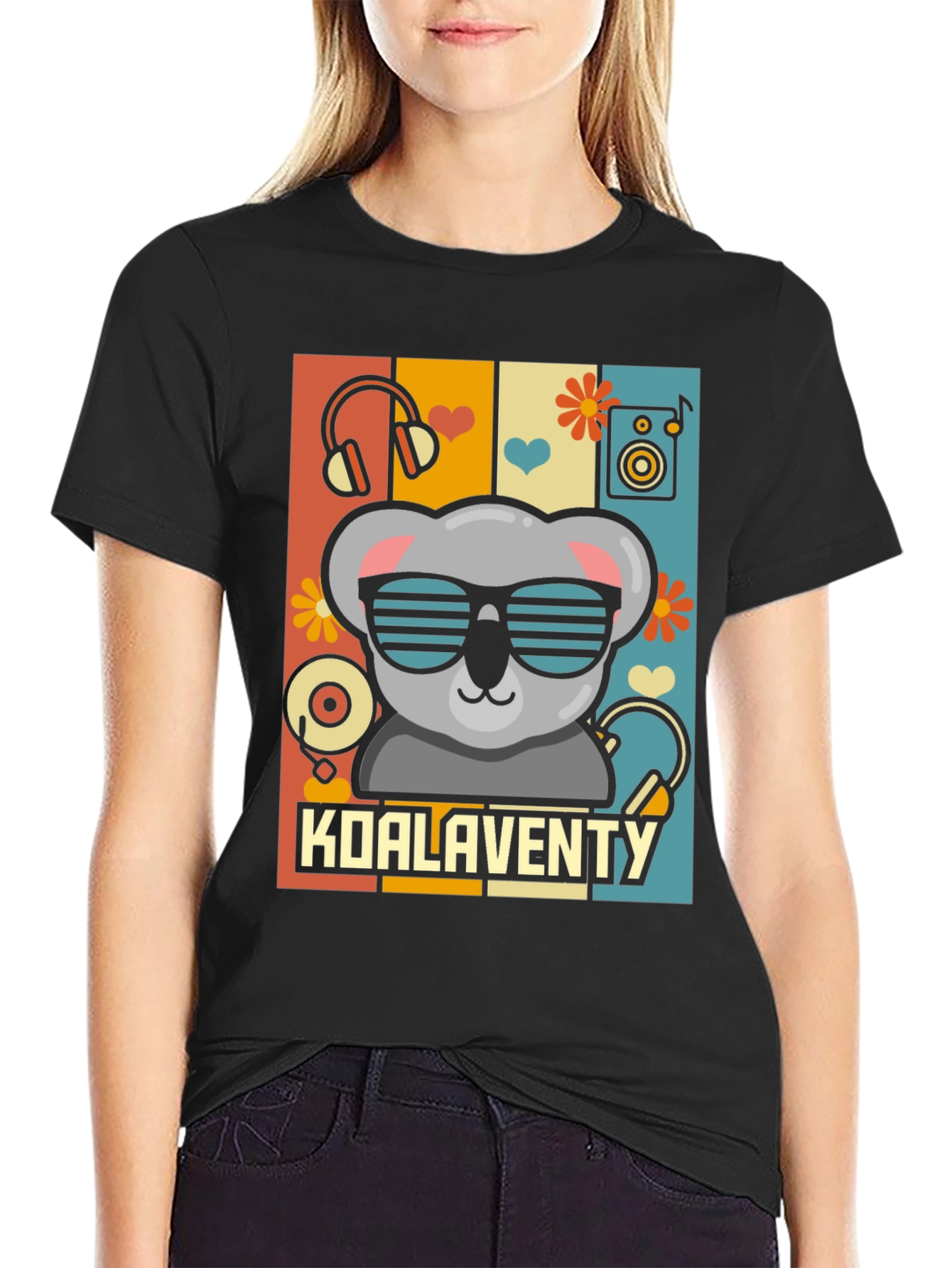 Black Koalaventy Music Lover T-Shirt view 2