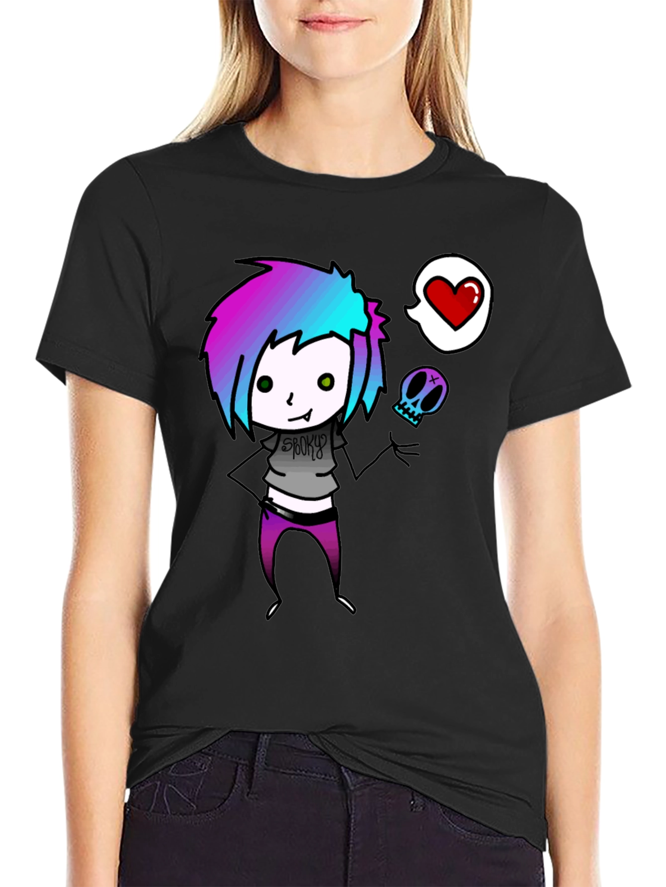 Black Spooky Love T-Shirt view 2