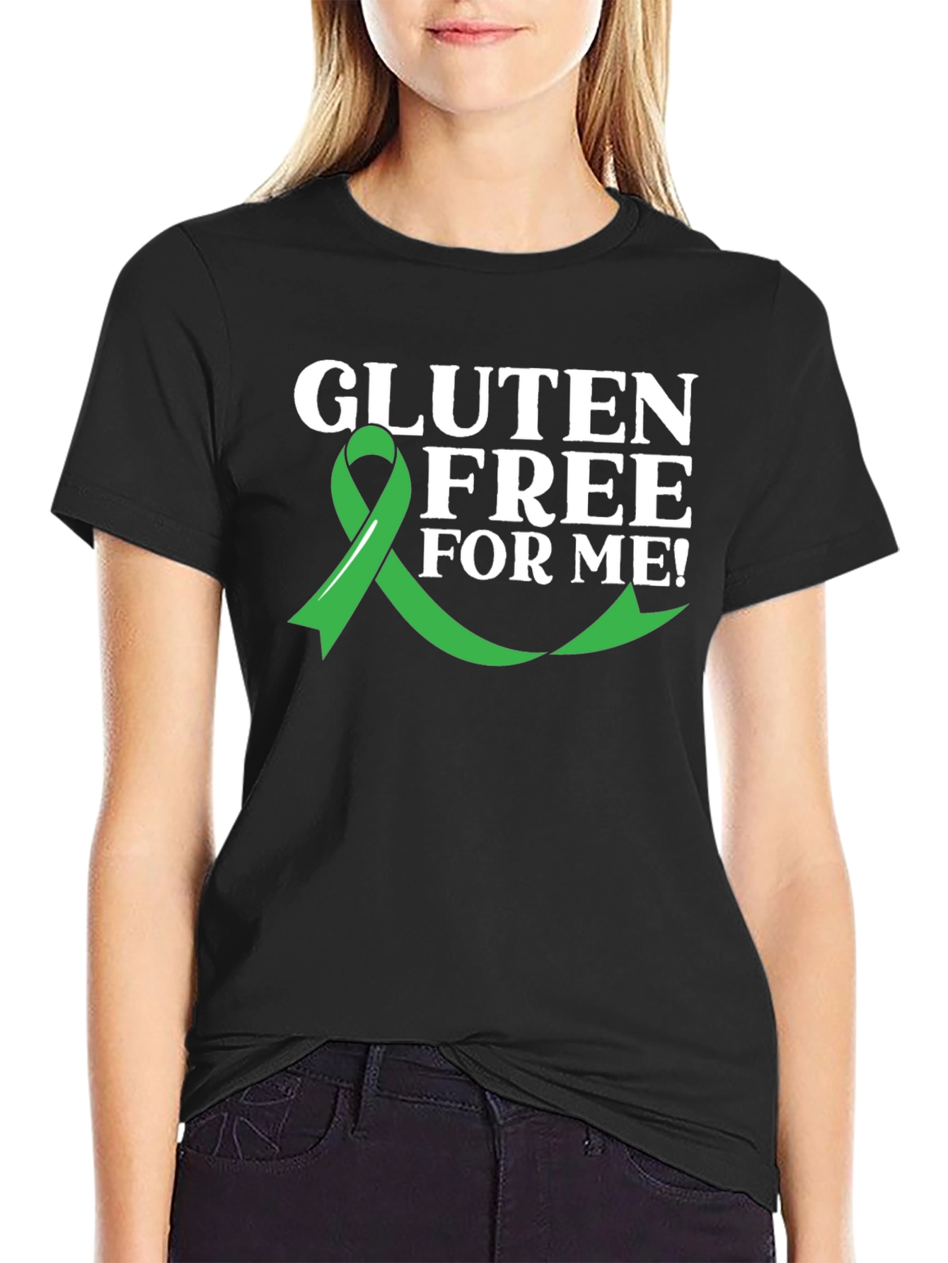 Black Gluten Free Awareness Ribbon T-Shirt view 2