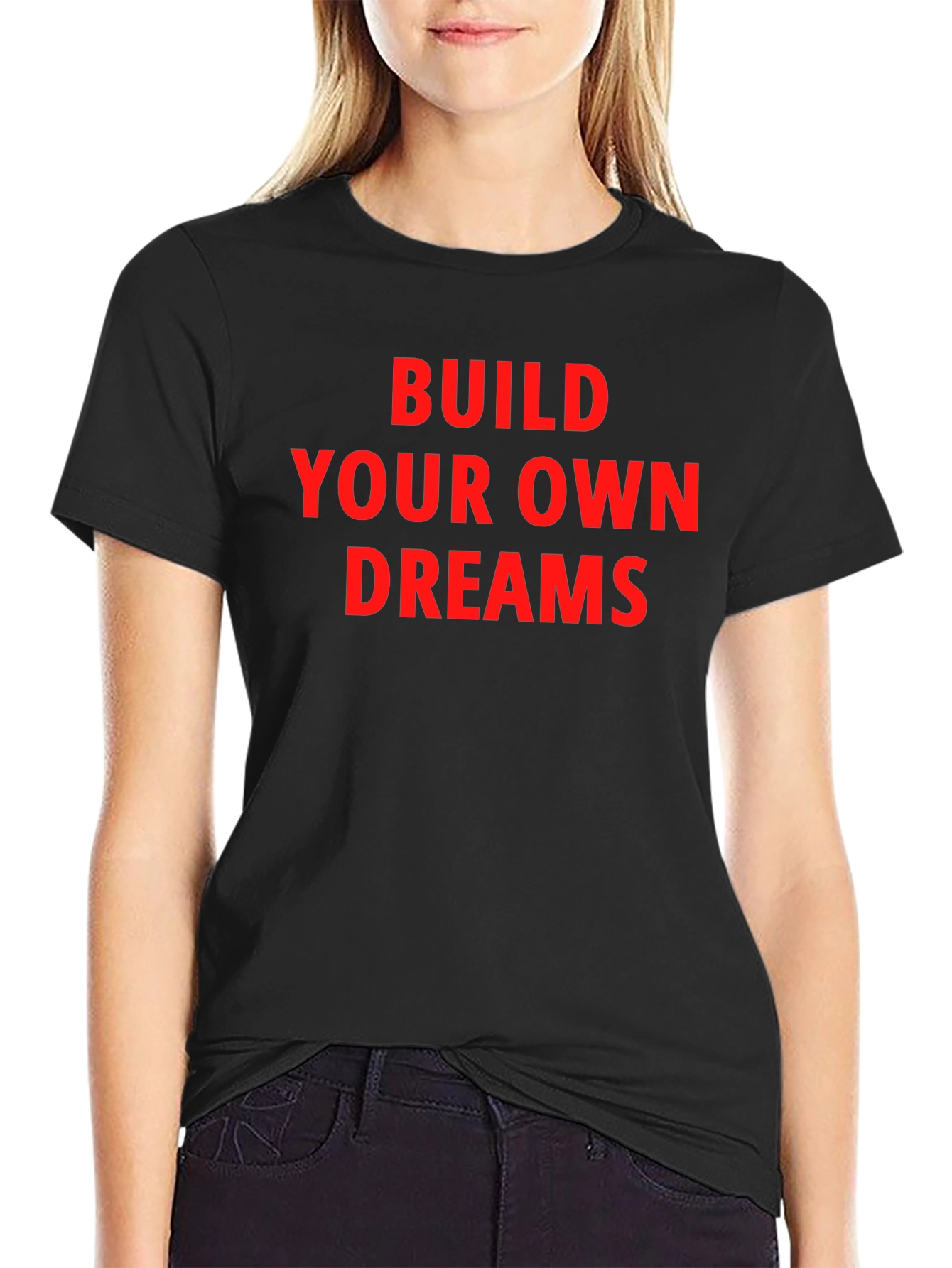 Black Motivational T-Shirt - Build Your Dreams view 2