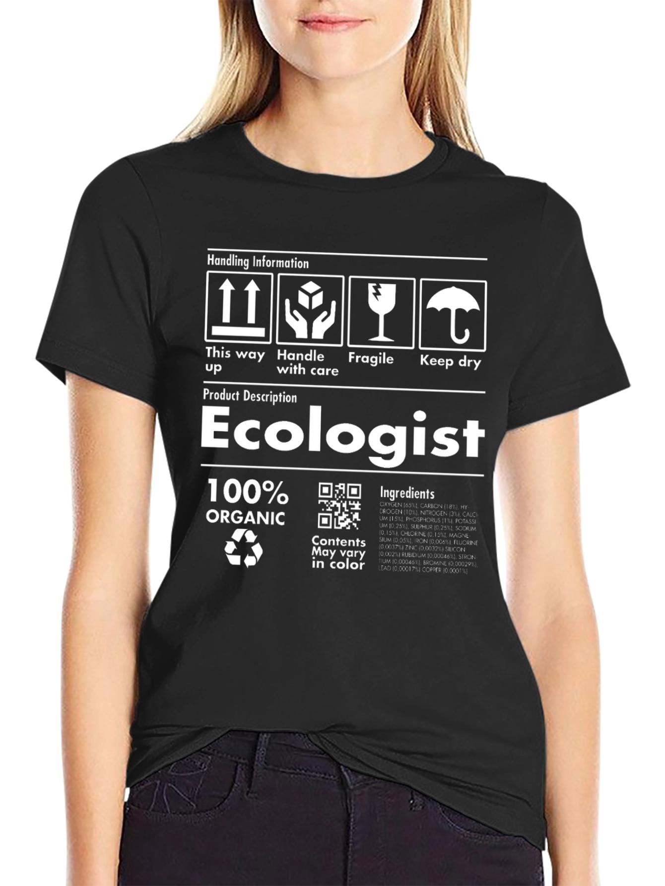 Black Ecologist T-Shirt | 100% Organic Humor Tee view 2