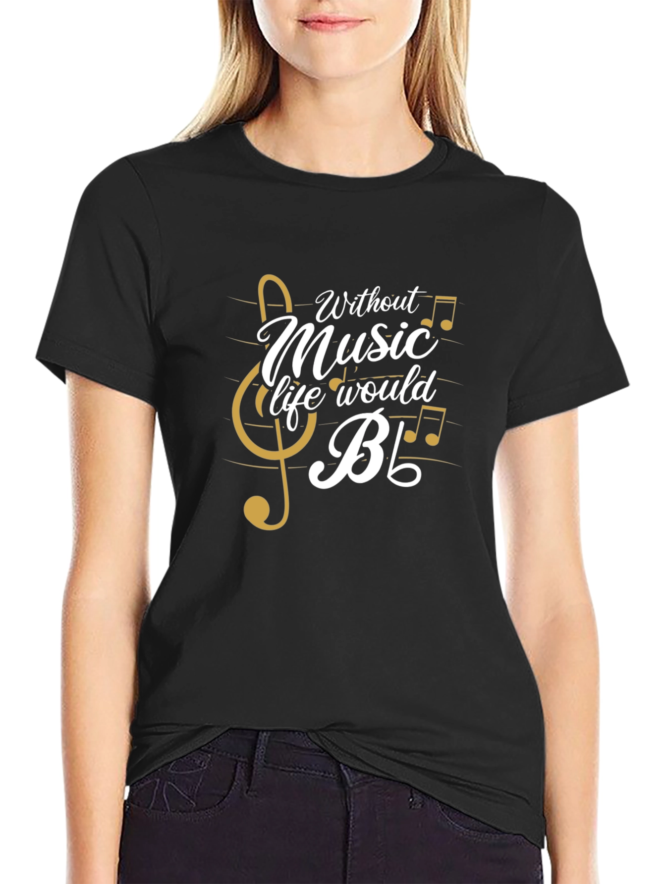 Black Music Lover Graphic Tee - Life Without Music view 2