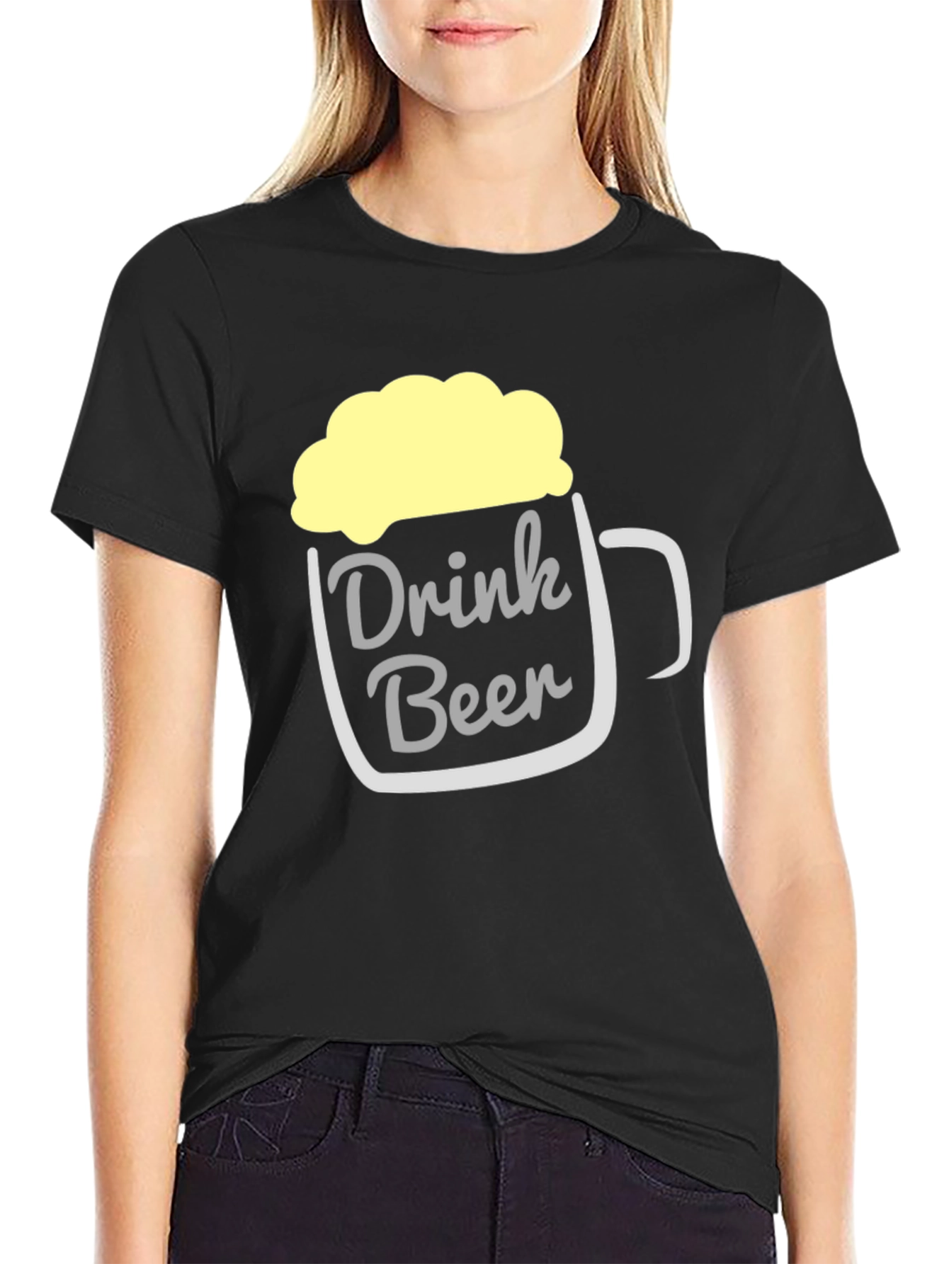 Black Drink Beer T-Shirt - Funny Beer Mug Design view 2