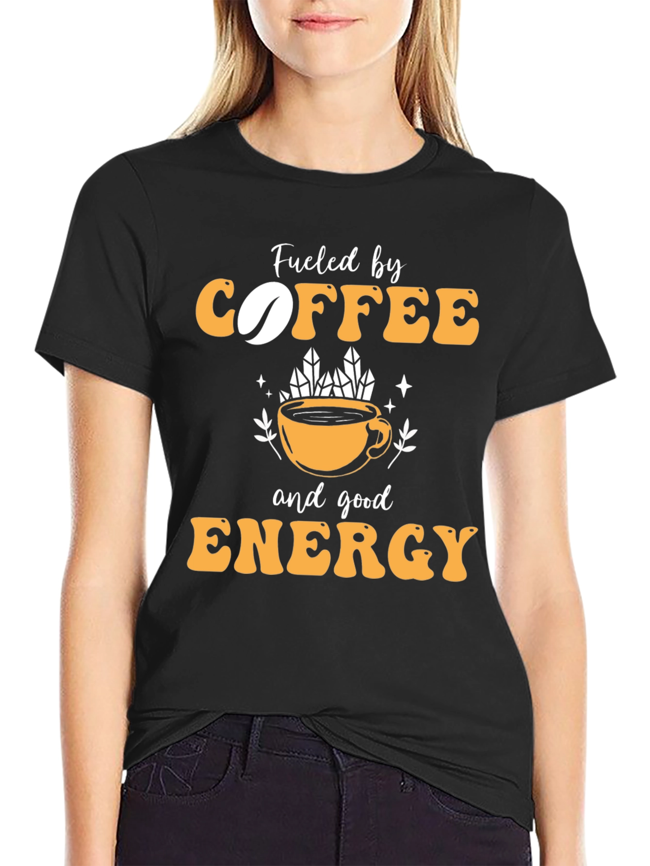 Black Fueled by Coffee and Good Energy T-Shirt view 2