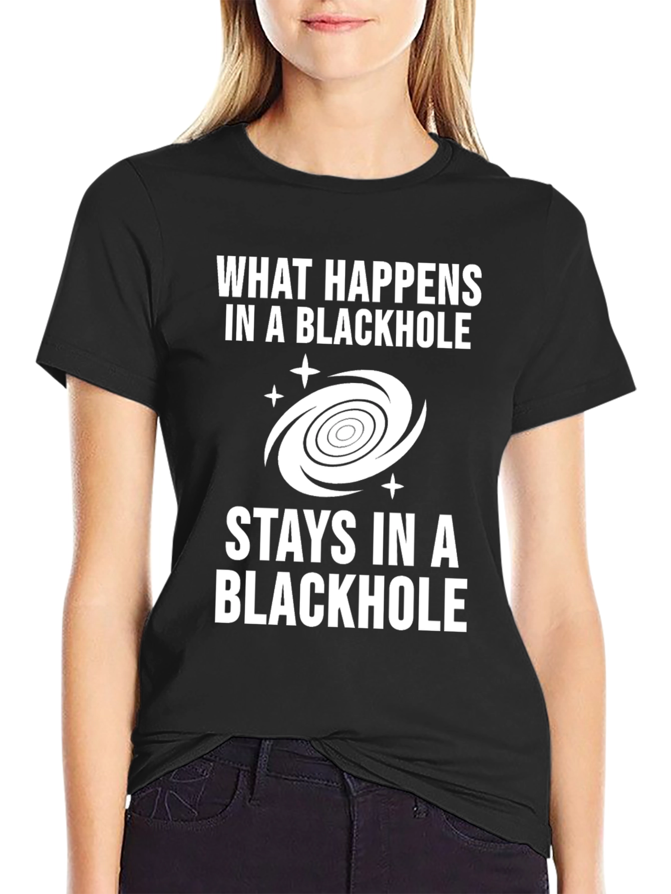 Black Black Hole Humor T-Shirt - Space Pun Tee view 2