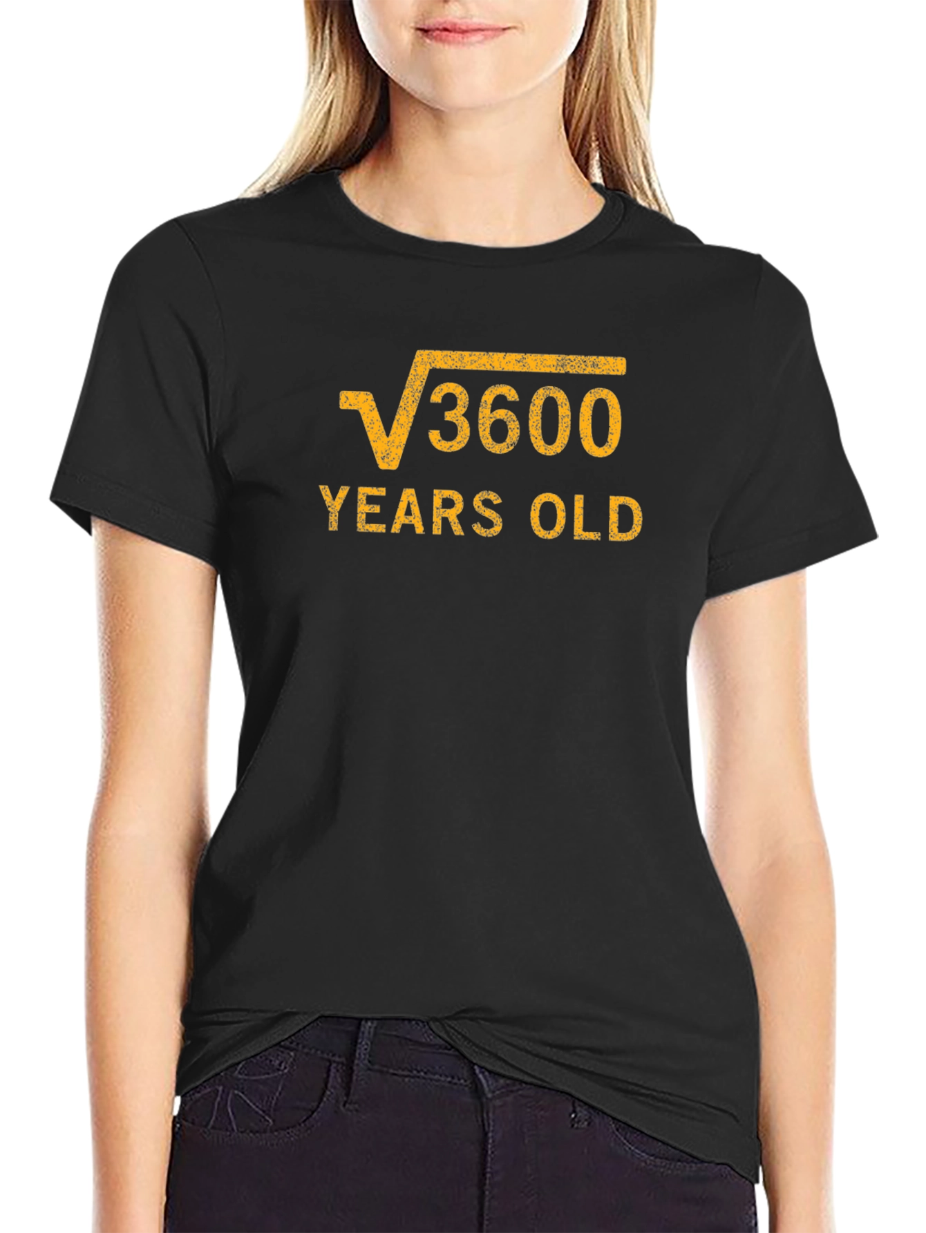Black Funny 60th Birthday T-Shirt - Square Root of 3600 view 2
