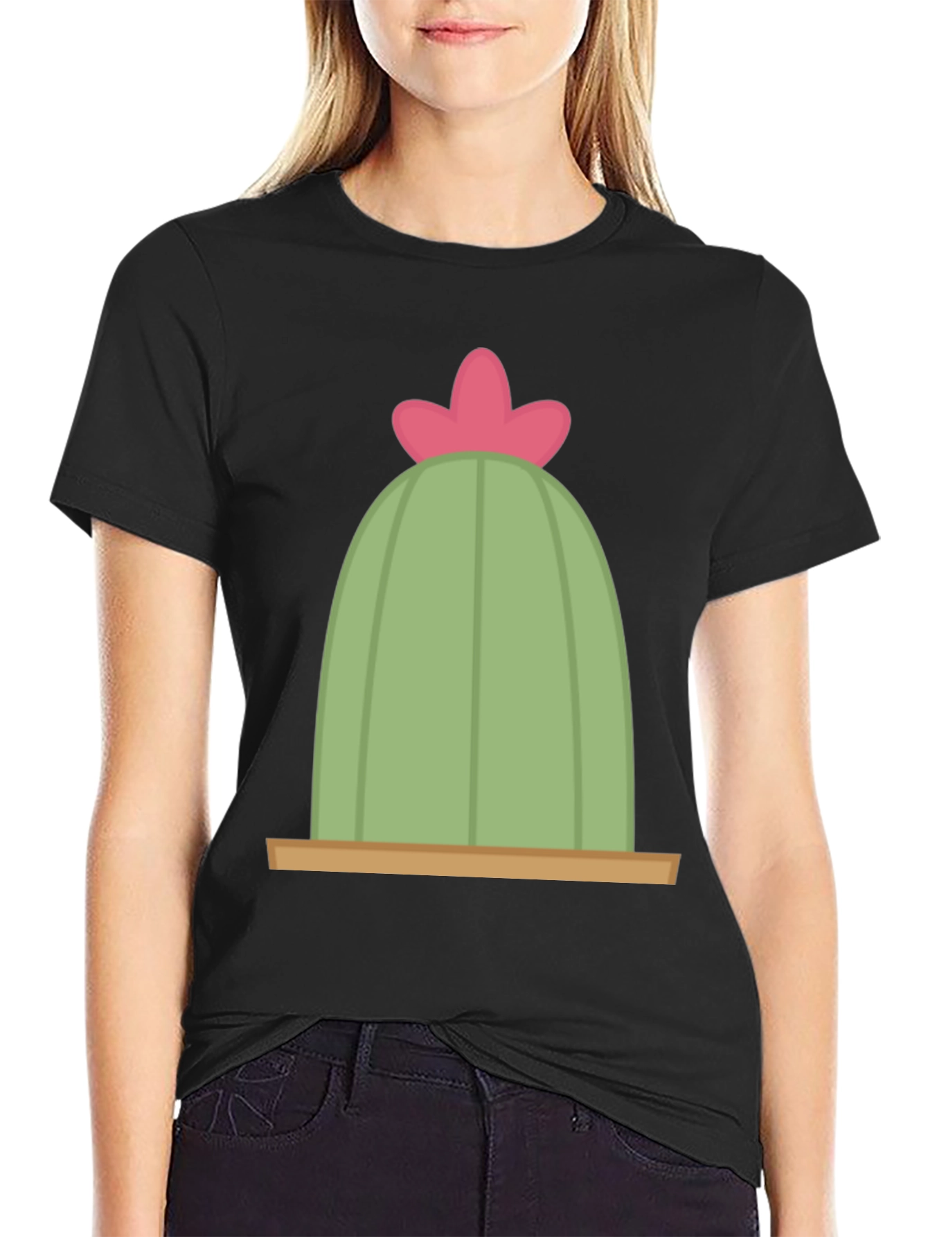 Black Cactus Graphic Tee - Desert Humor T-Shirt view 2