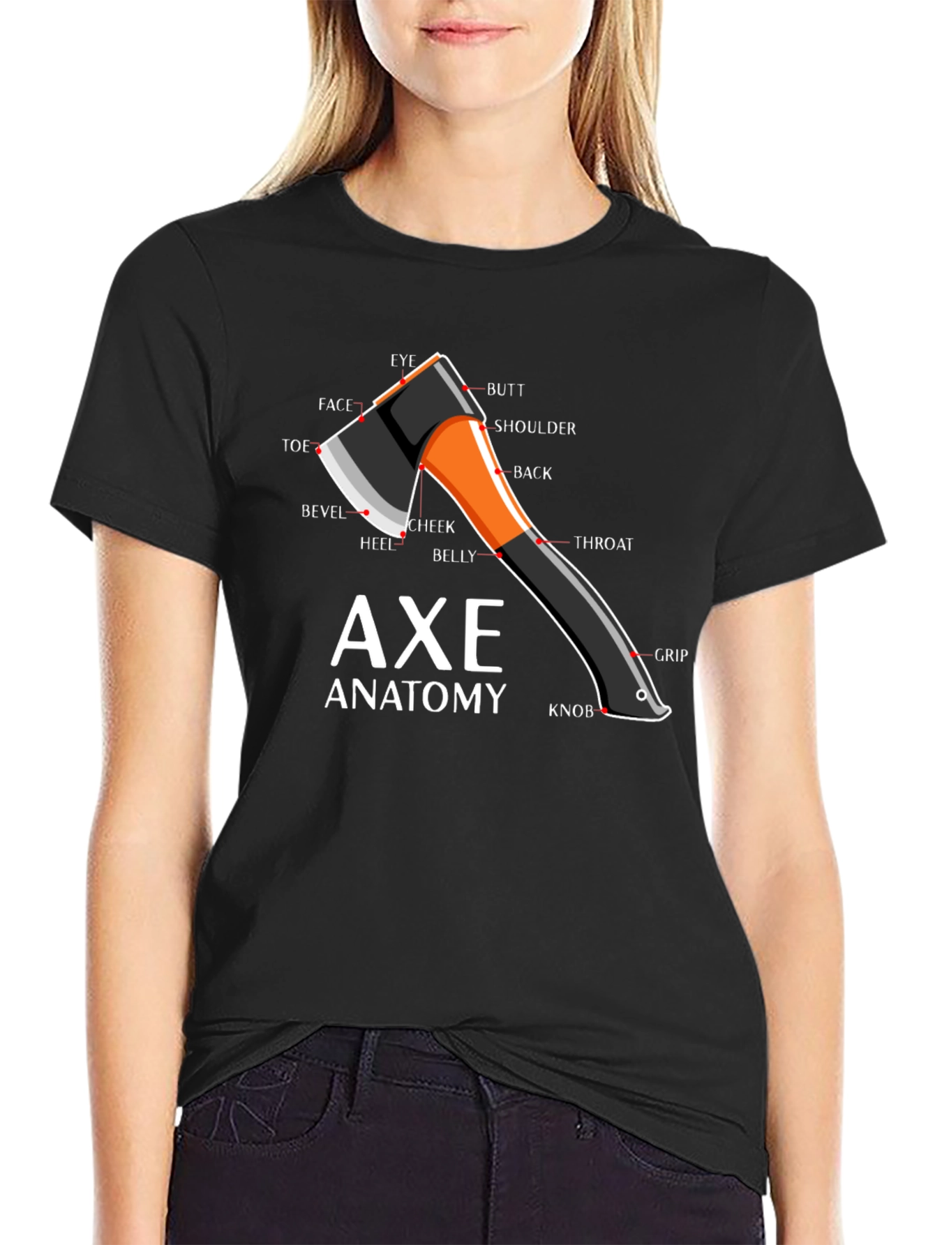 Black Axe Anatomy Diagram T-Shirt view 2