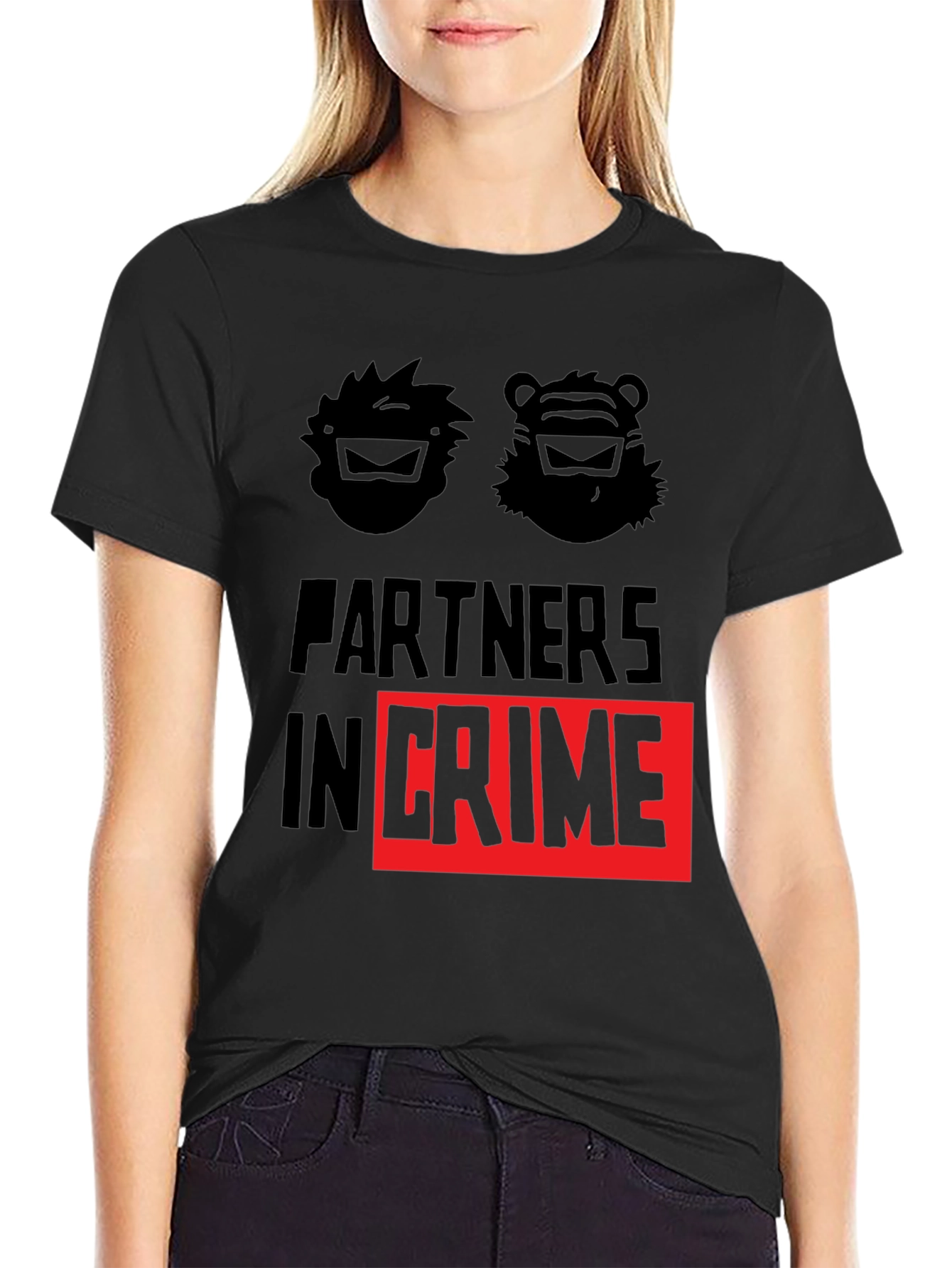 Black Partners in Crime Graphic T-Shirt - Black view 2