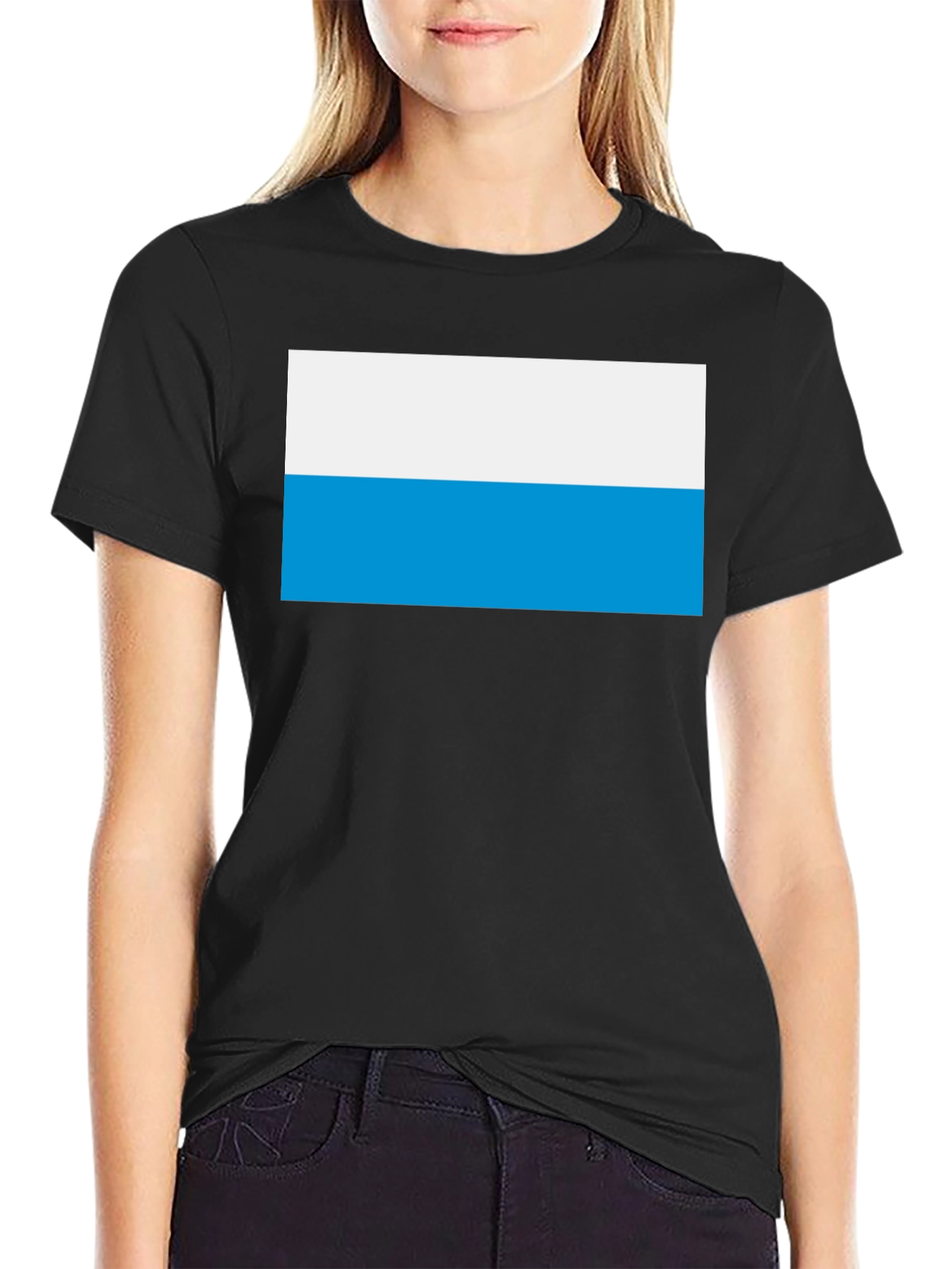 Black San Marino Flag T-Shirt - Black Cotton Tee view 2