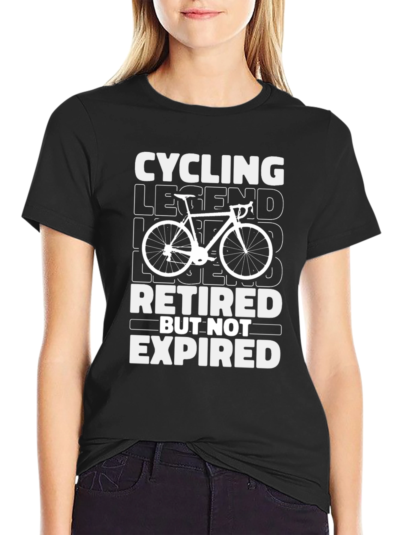 Black Cycling Legend Retired T-Shirt view 2