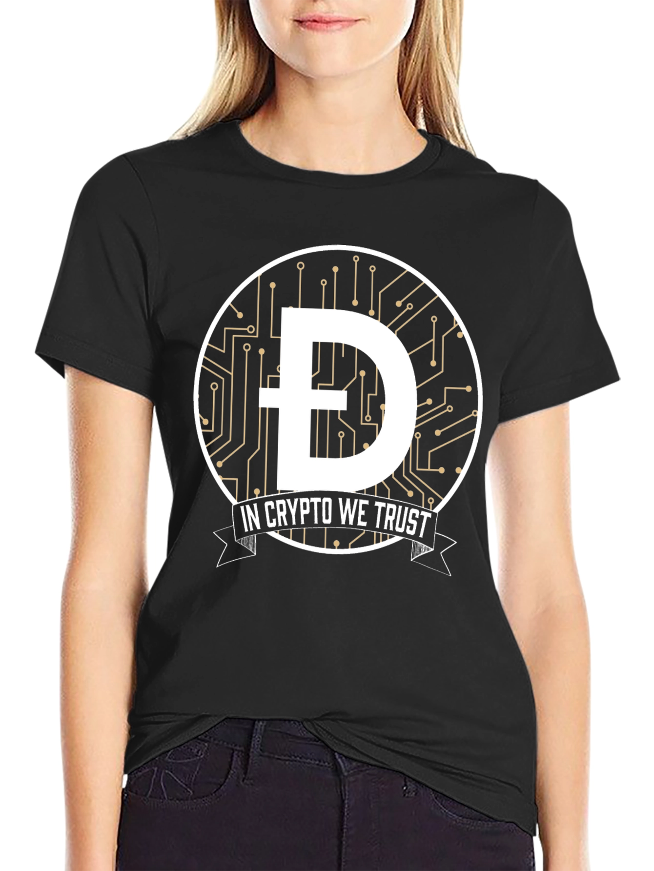 Black In Crypto We Trust Black T-Shirt view 2