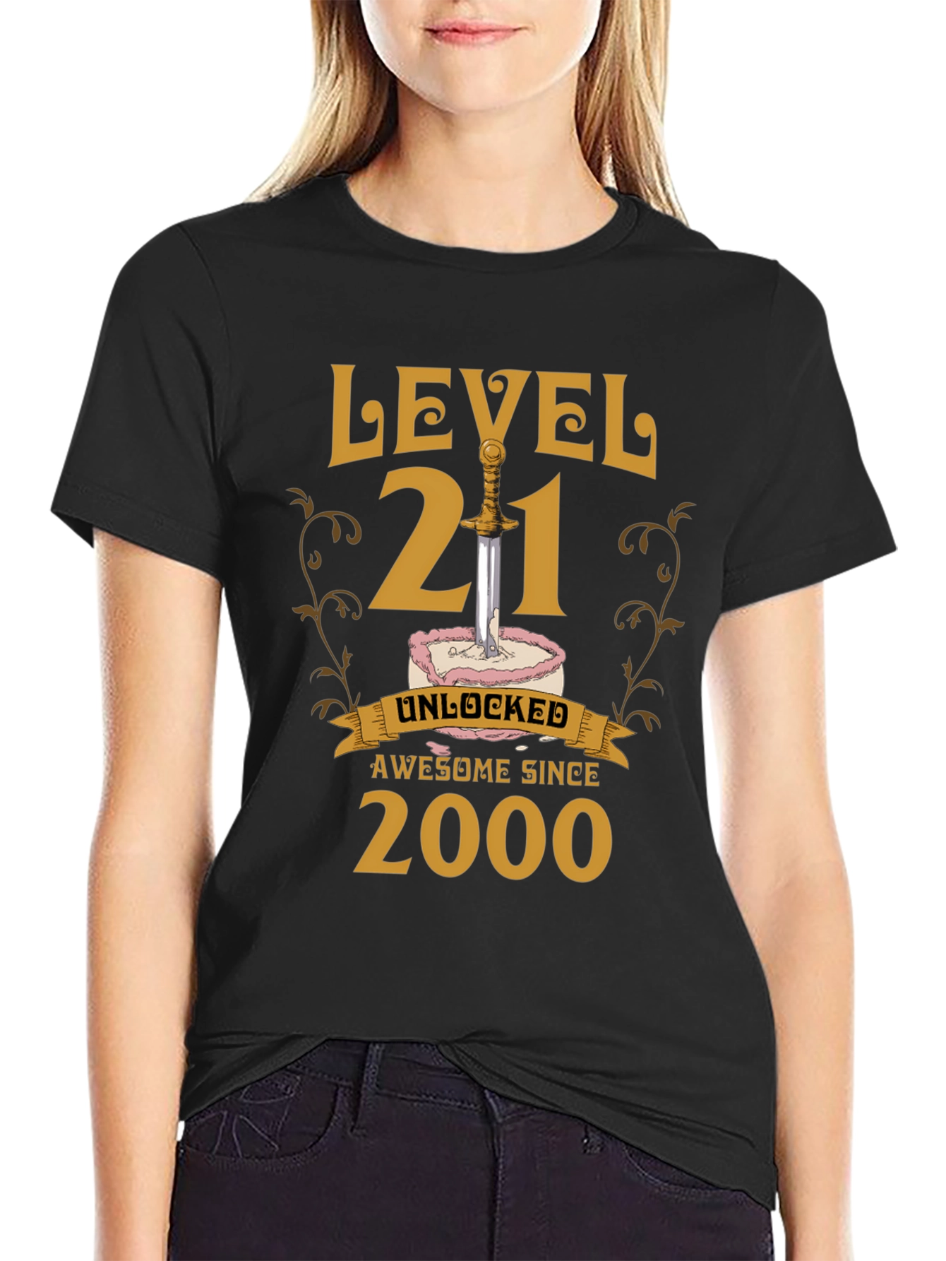 Black Level 21 Unlocked T-Shirt - Awesome Since 2000 view 2