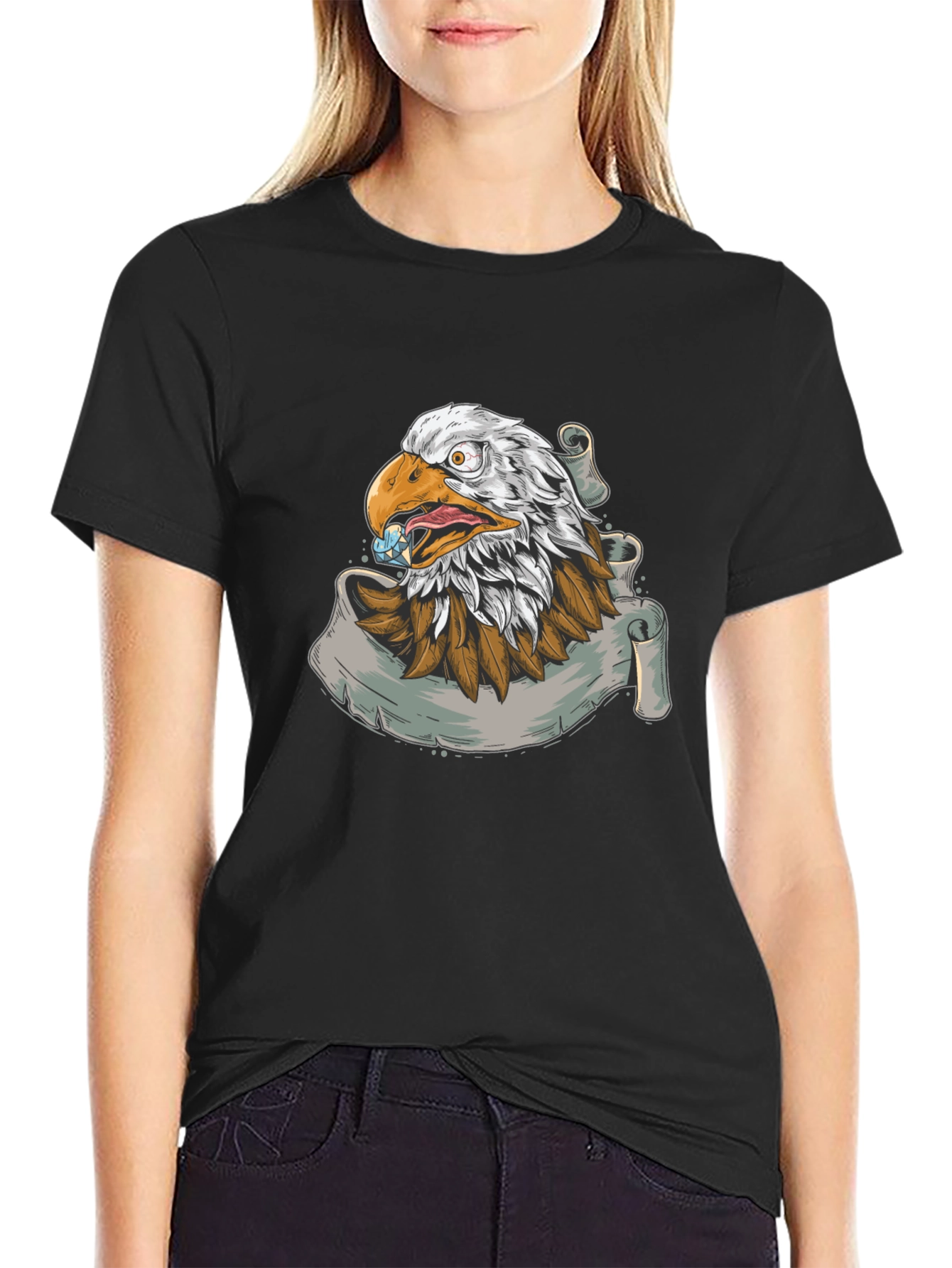 Black Eagle Graphic Print T-Shirt view 2