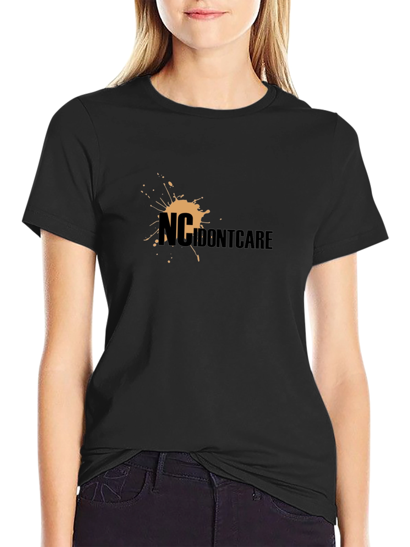 Black NC IDONTCARE Graphic T-Shirt - Bold Statement Tee view 2