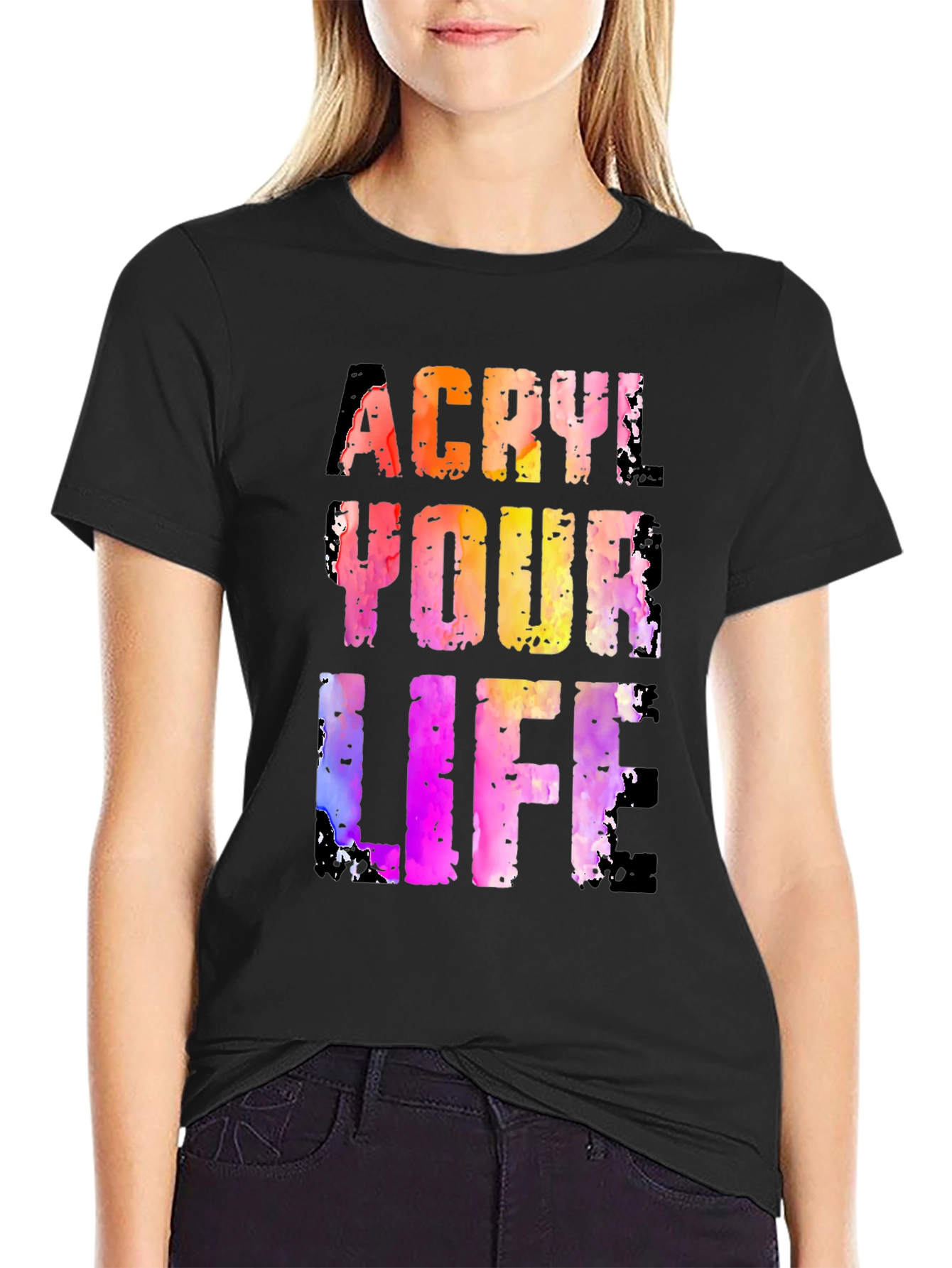 Black Acrylic Your Life Graphic Tee - Black T-Shirt view 2