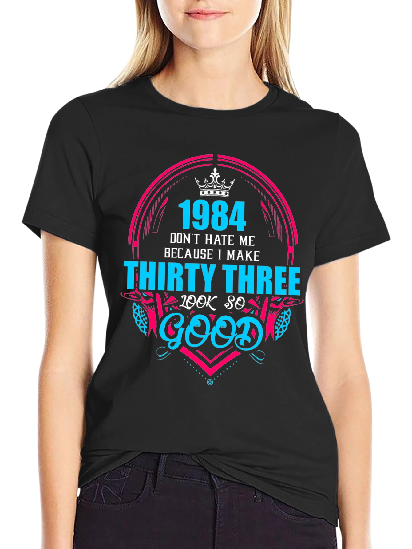 Black 1984 Thirty Three Look So Good Graphic Tee view 2
