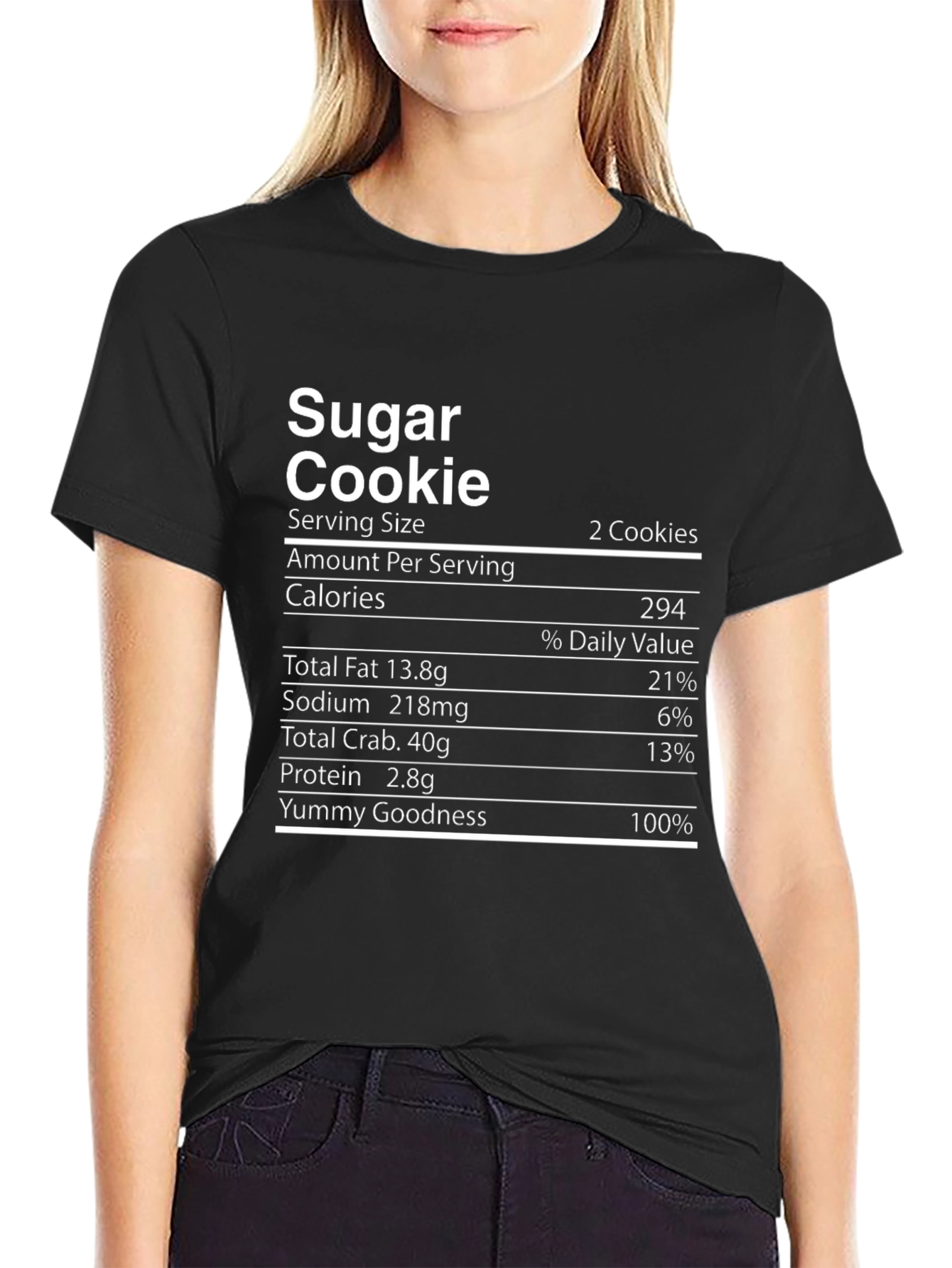 Black Sugar Cookie Nutrition Facts T-Shirt view 2