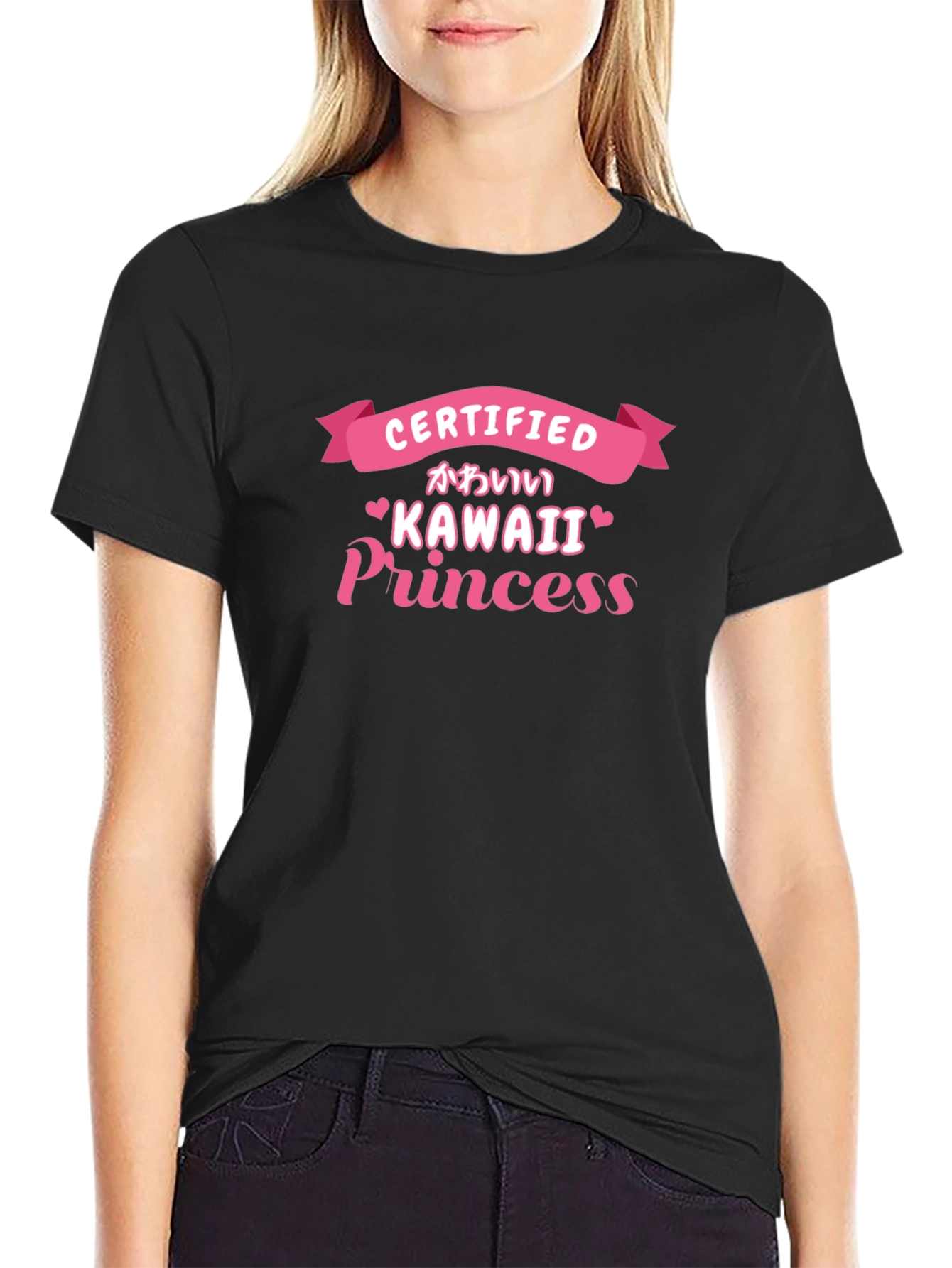 Black Kawaii Princess Certified T-Shirt Cute Aesthetic view 2