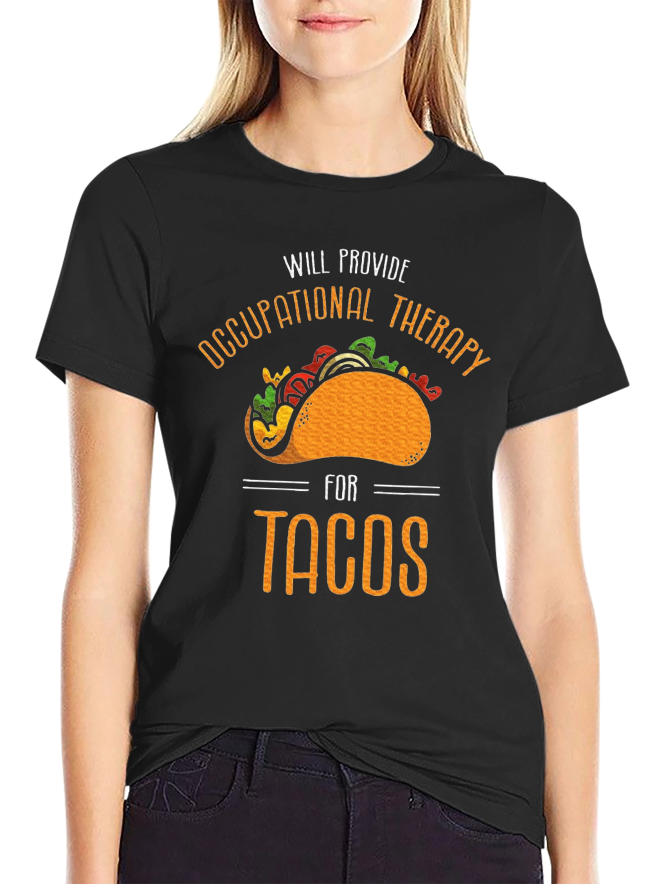 Black Occupational Therapy Tacos Graphic Tee view 2