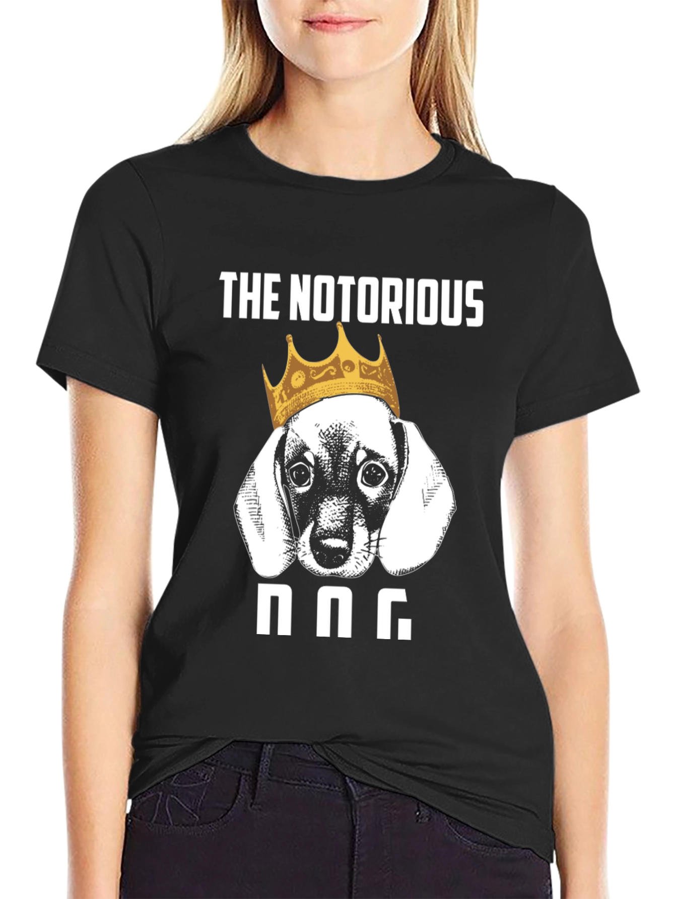 Black The Notorious DOG T-Shirt - Funny Dachshund Tee view 2