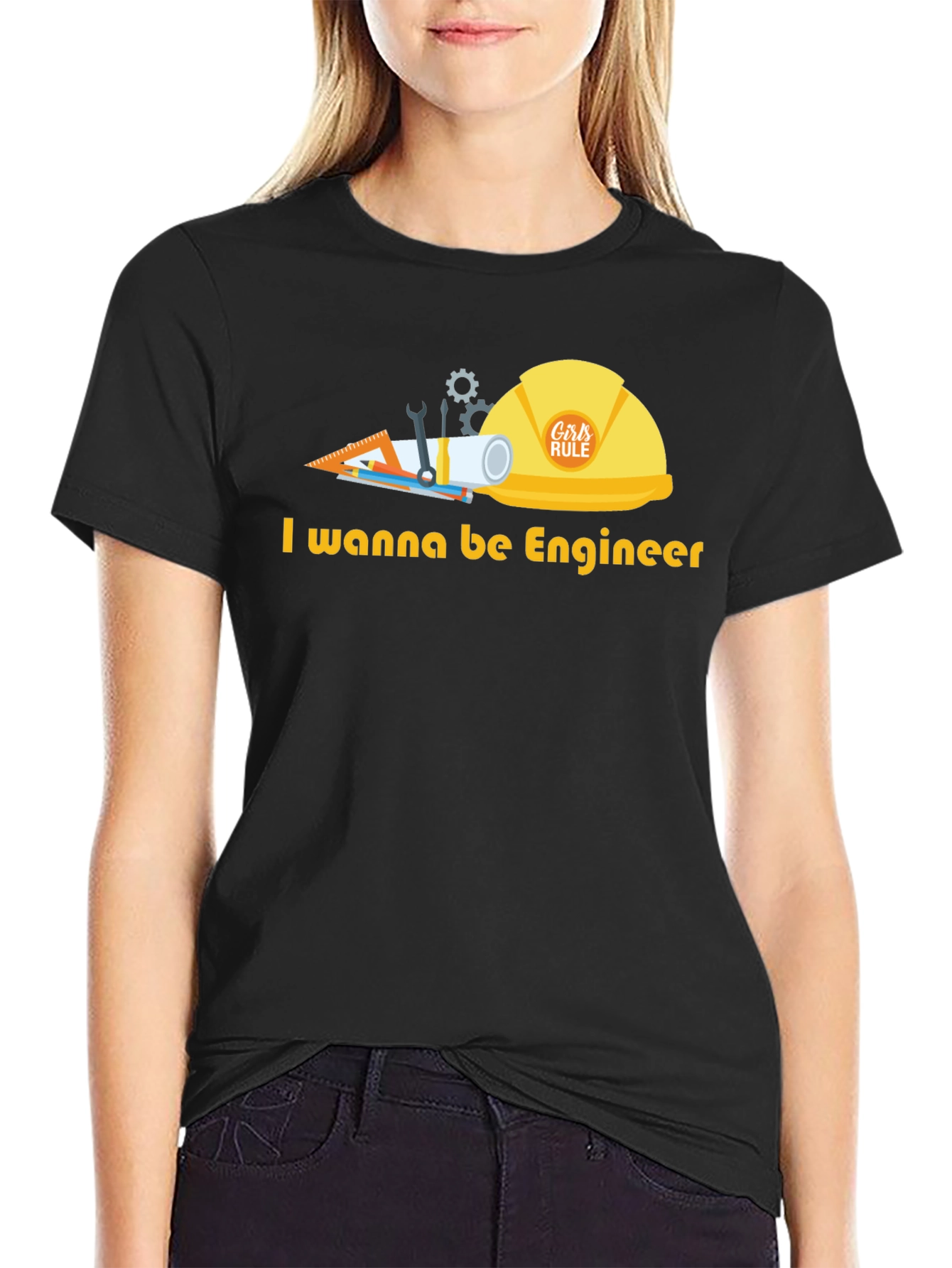 Black Engineer in Training Graphic T-Shirt view 2