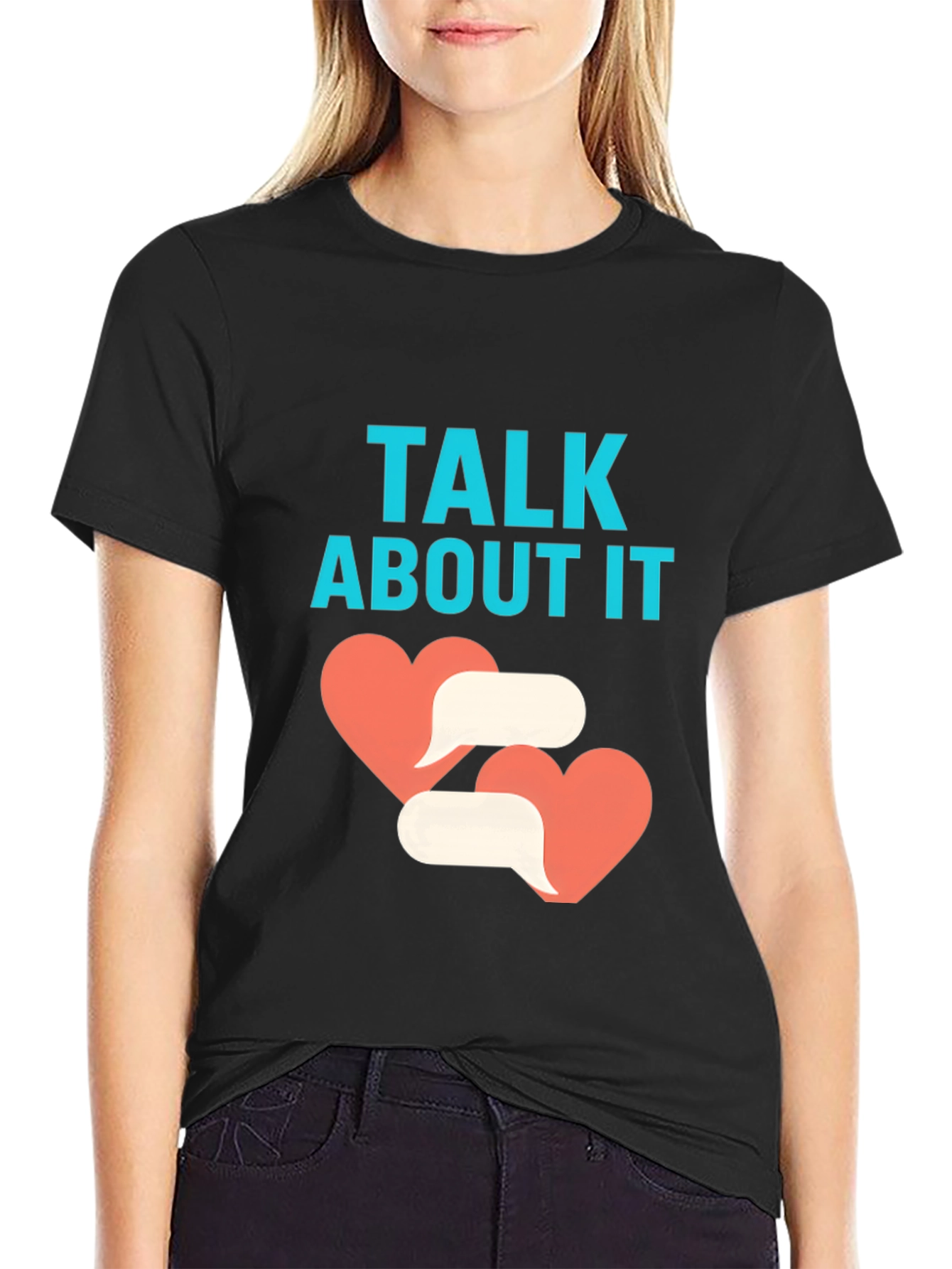 Black Talk About It Black Graphic Tee view 2
