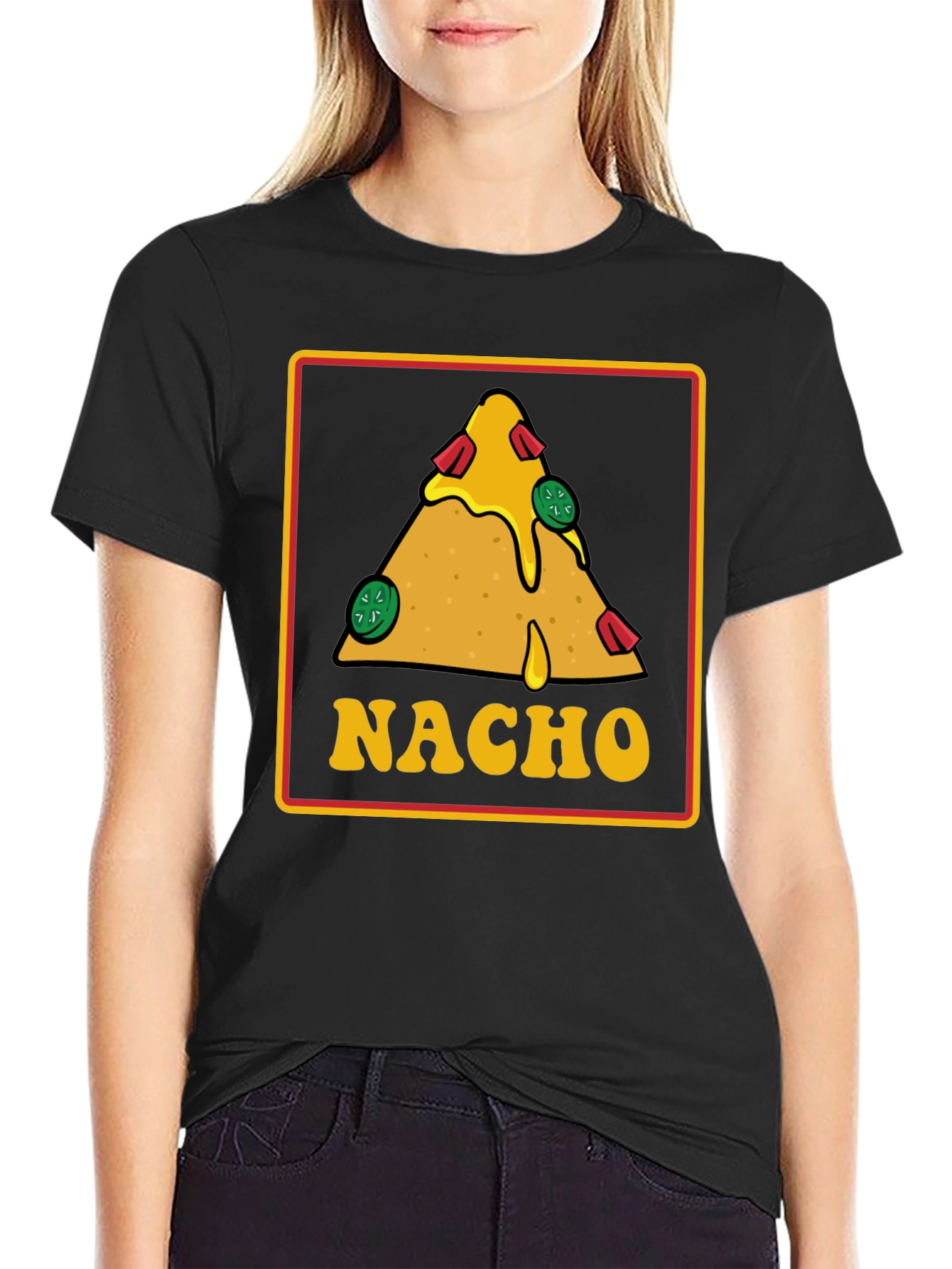 Black Nacho T-Shirt: Foodie Fun! view 2