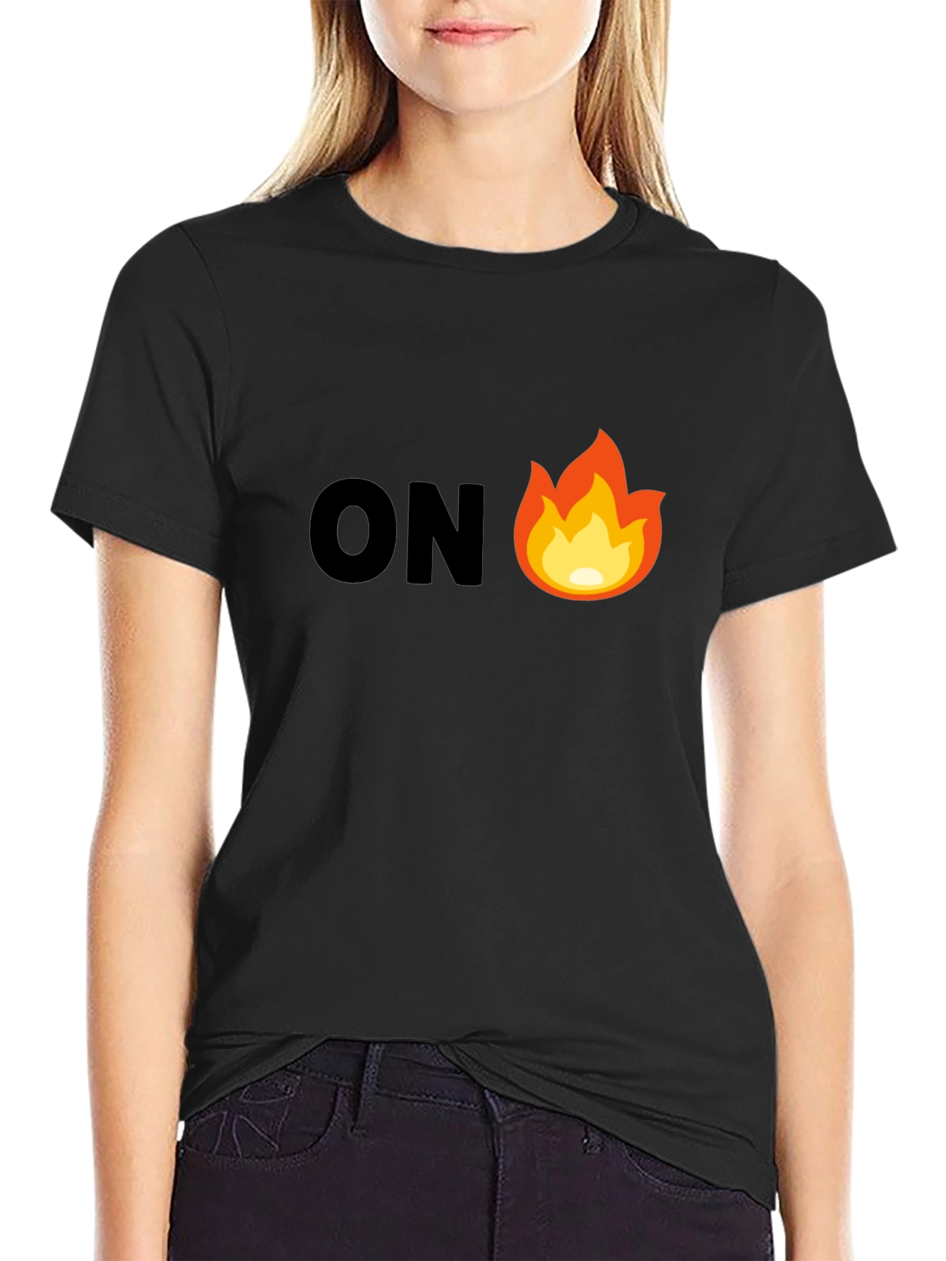 Black On Fire Graphic Tee - Men's Black T-Shirt view 2