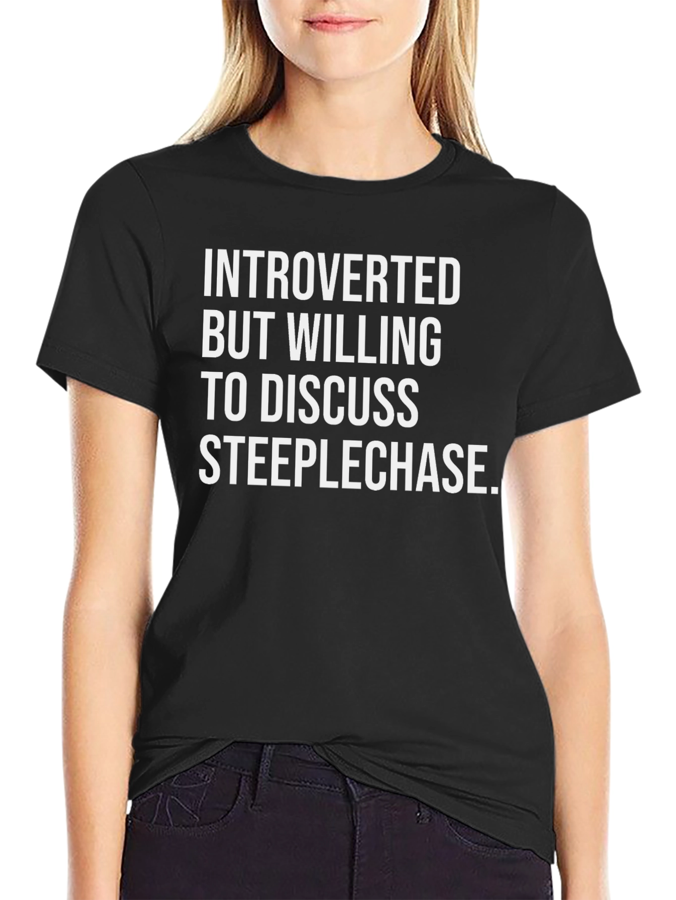 Black Introverted Steeplechase T-Shirt - Black Cotton Tee view 2