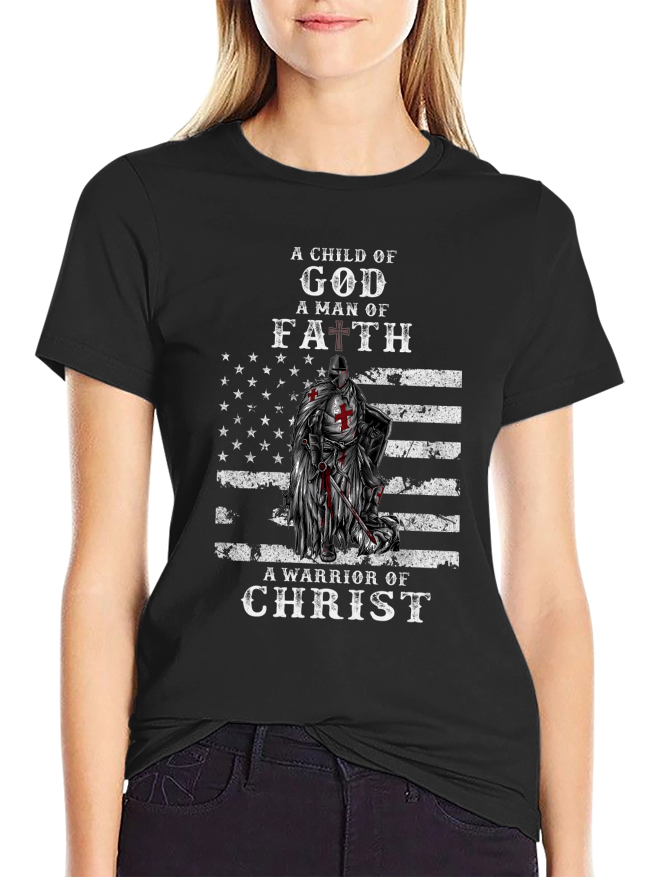 Black Faith Warrior Graphic Tee view 2