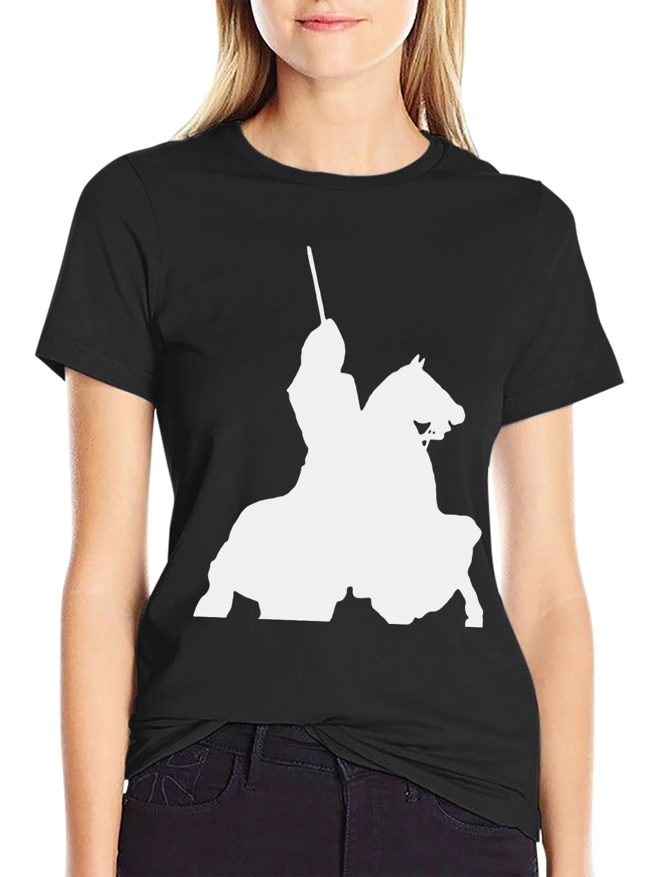 Black Knight On Horse T-Shirt - Bold Graphic Tee view 2
