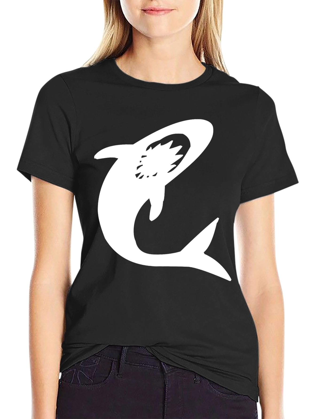 Black Shark Graphic Black Tee view 2