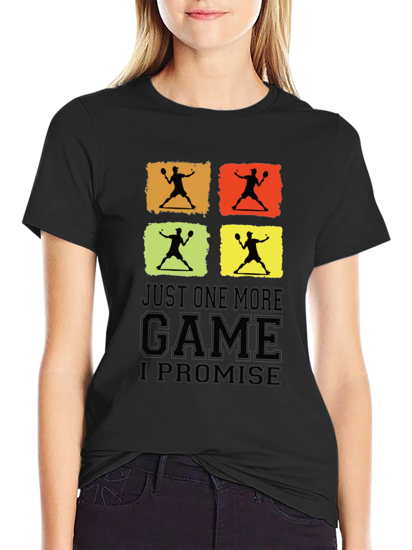 Black Just One More Game Promise Black Graphic Tee view 2