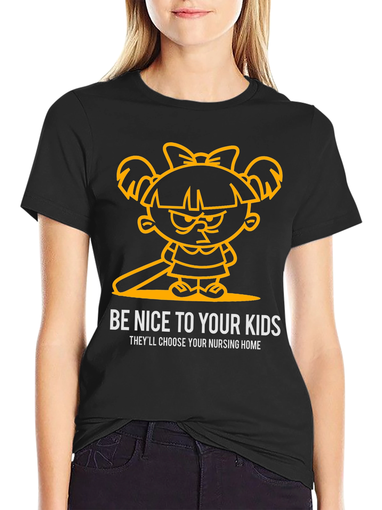 Black Be Nice To Your Kids Graphic Tee view 2
