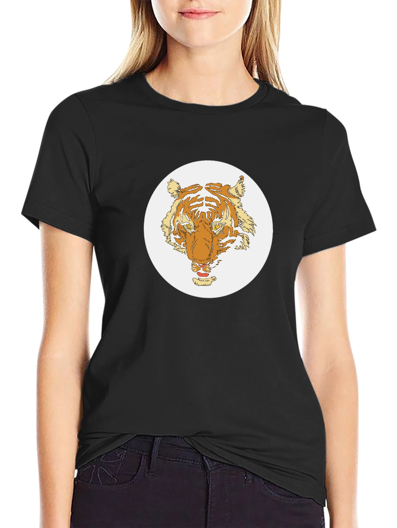 Black Tiger Graphic Tee - Black Cotton Blend view 2