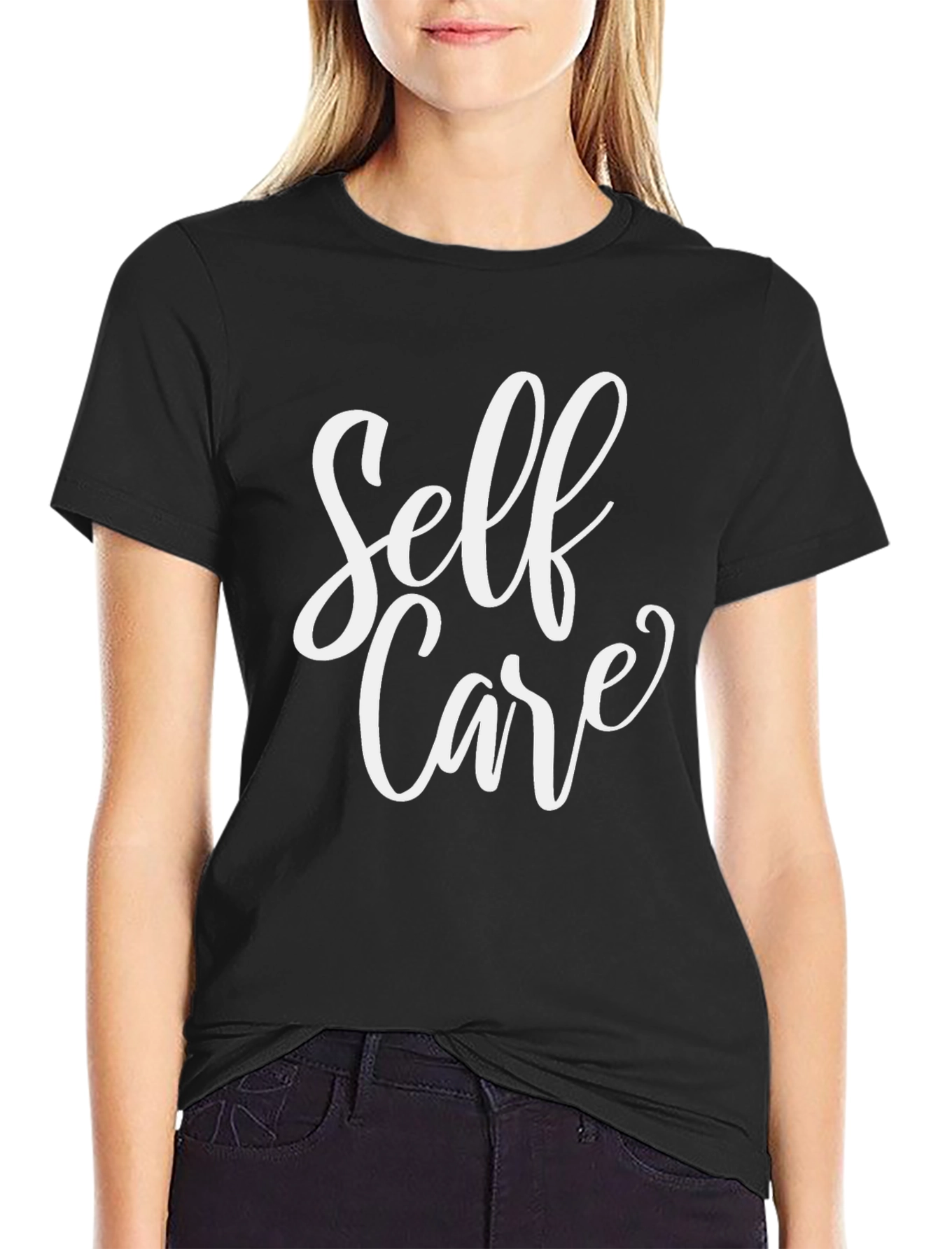 Black Self Care Graphic Tee - Black Unisex T-Shirt view 2
