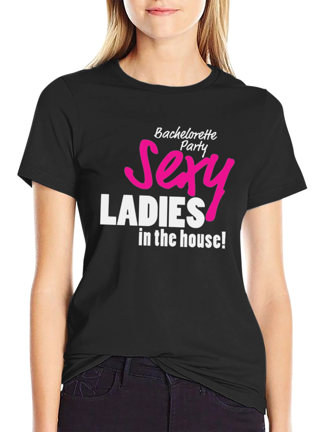 Black Sexy Ladies Bachelorette Party Black T-Shirt view 2