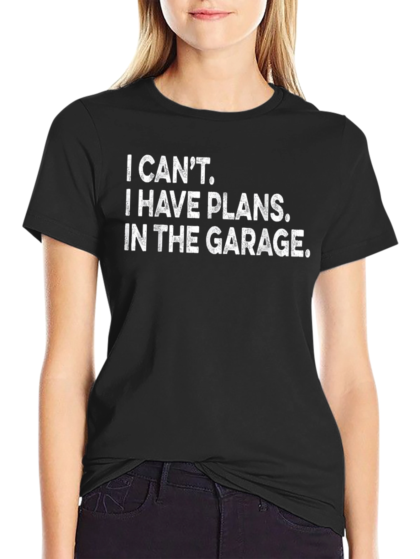 Black Garage Plans T-Shirt - Funny Hobby Tee view 2