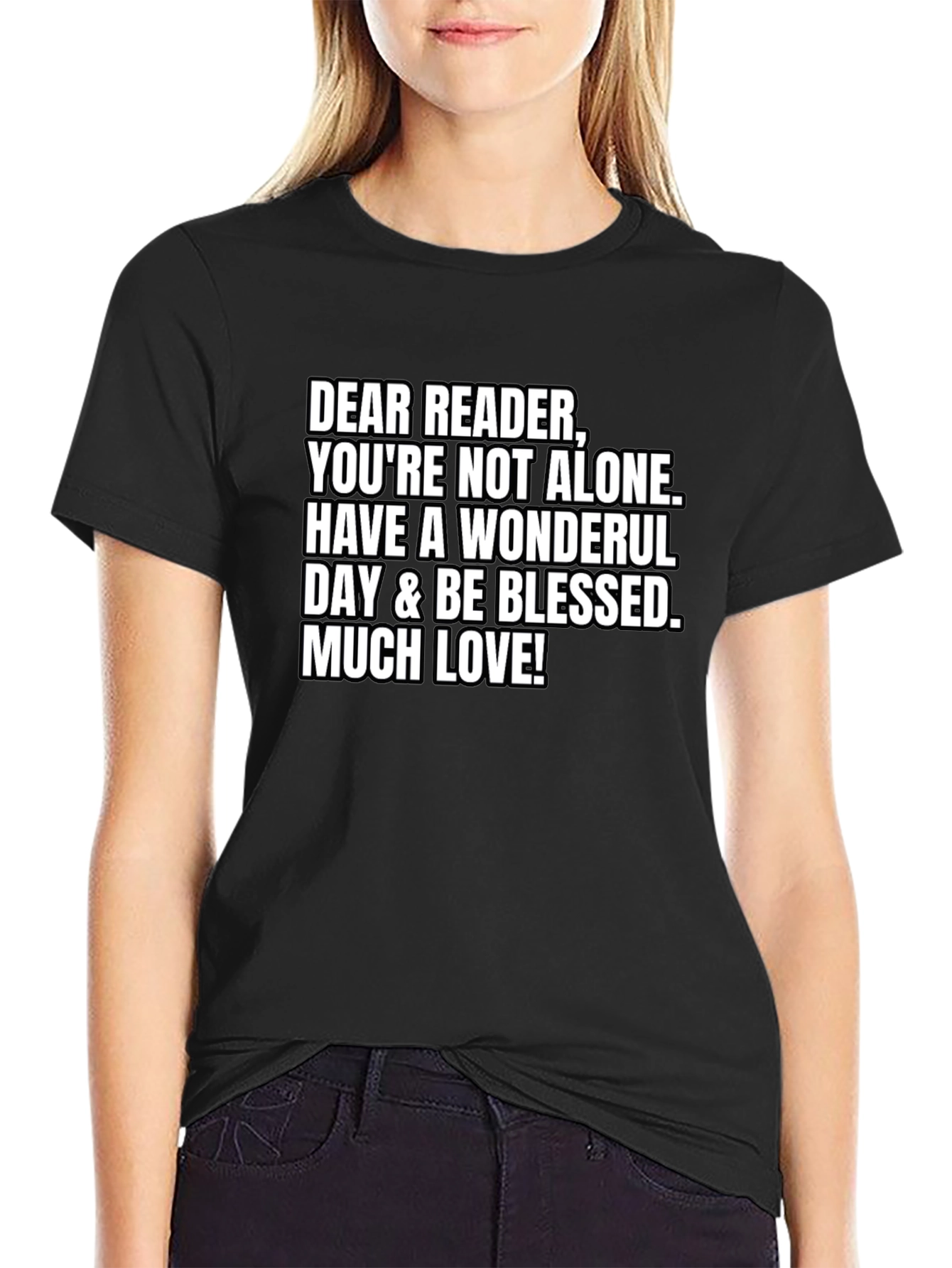 Black Dear Reader T-Shirt - You're Not Alone view 2