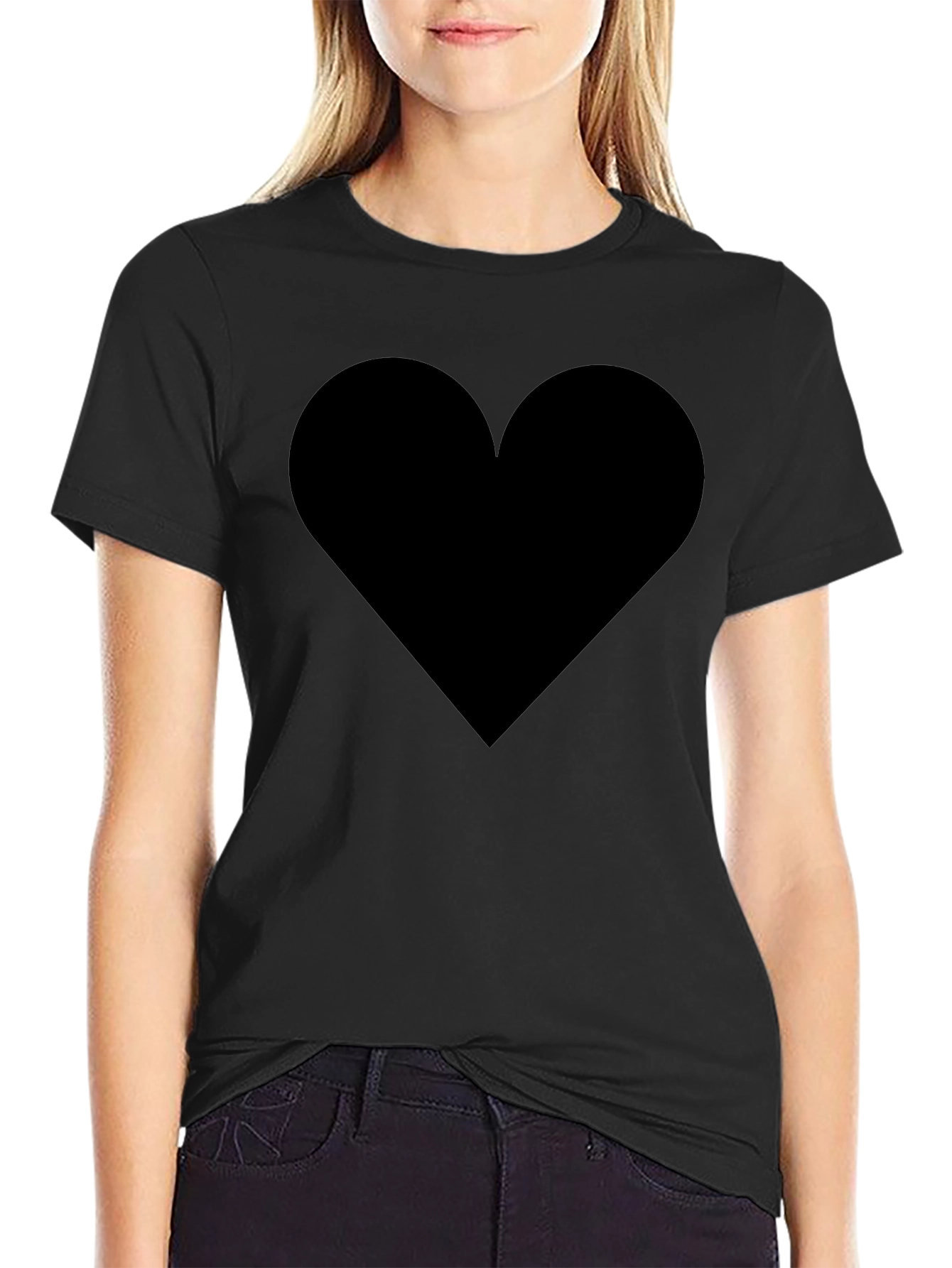 Black Black Heart Graphic Tee - Stylish & Comfortable view 2